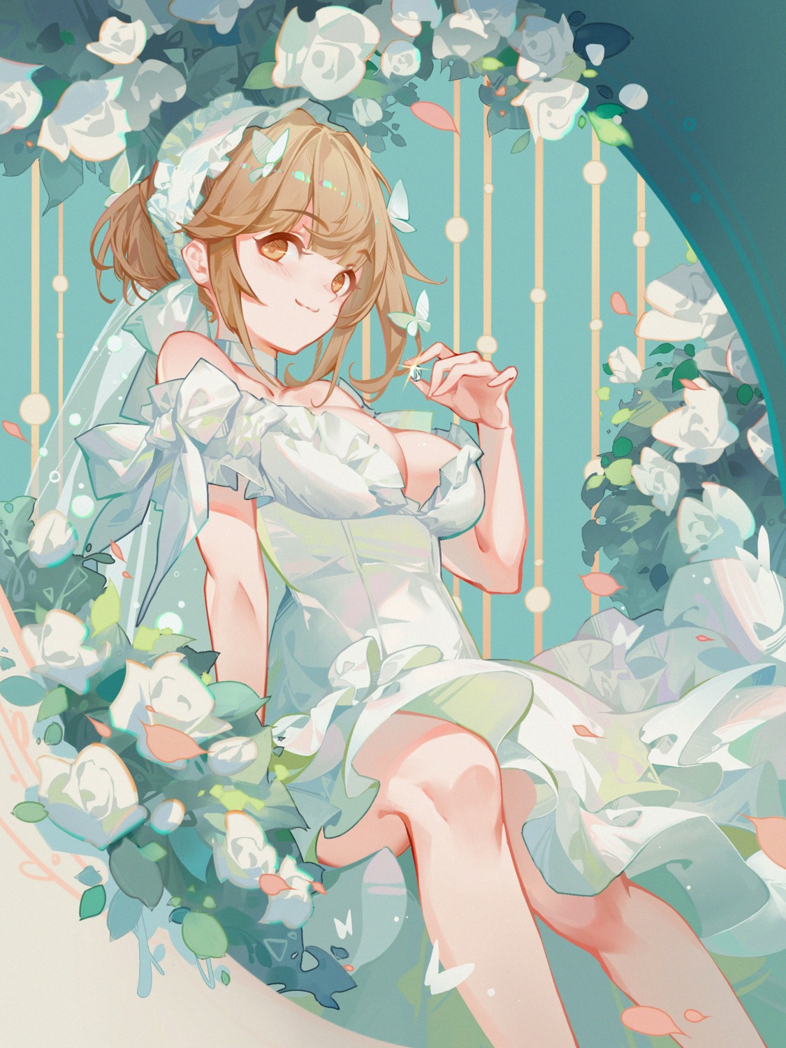 dress, emurina, girls_frontline, no_bra, skirt_lift