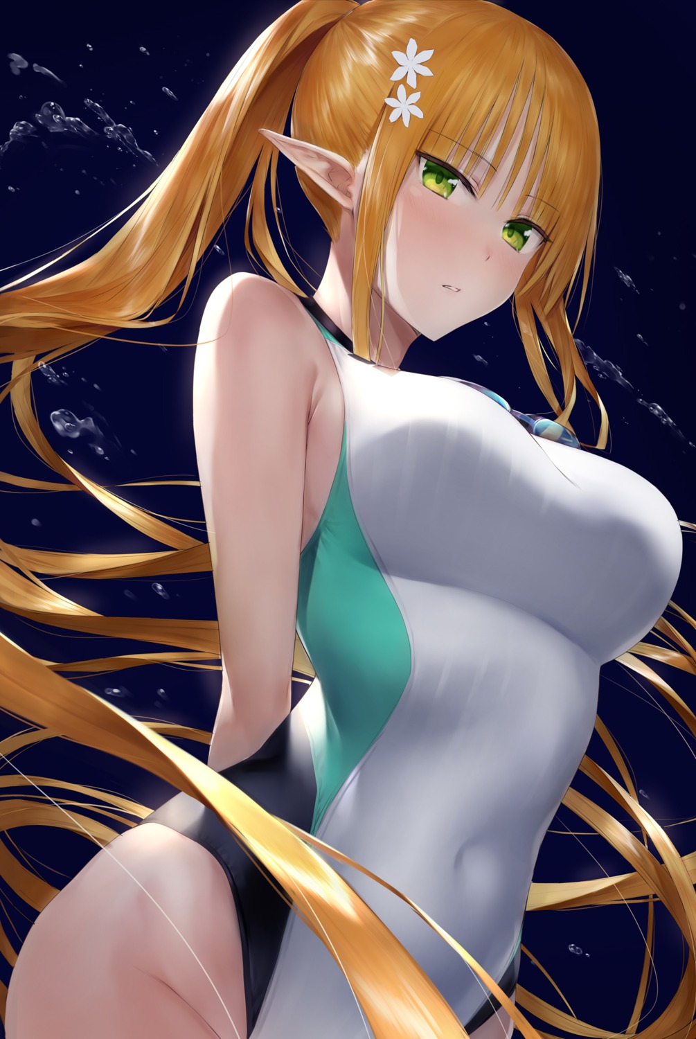 akitaka_akita, pointy_ears, swimsuits