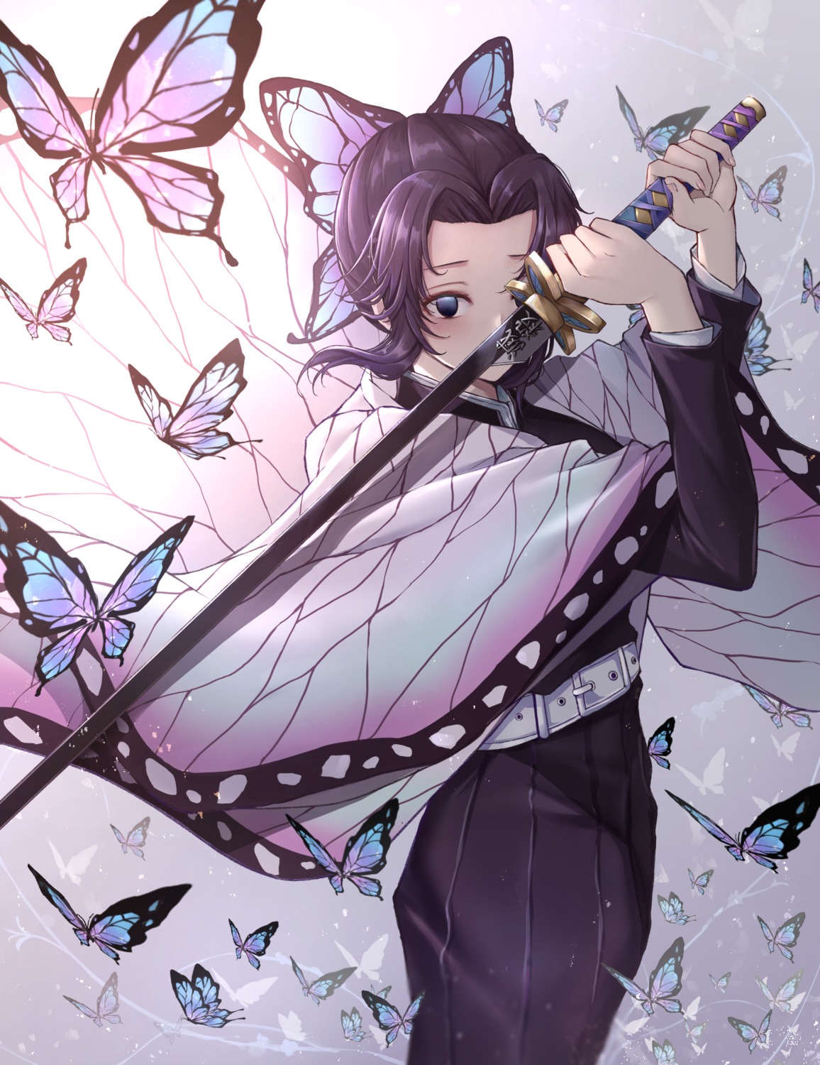 dodon_gadon, japanese_clothes, kimetsu_no_yaiba, kochou_shinobu, sword, uniform