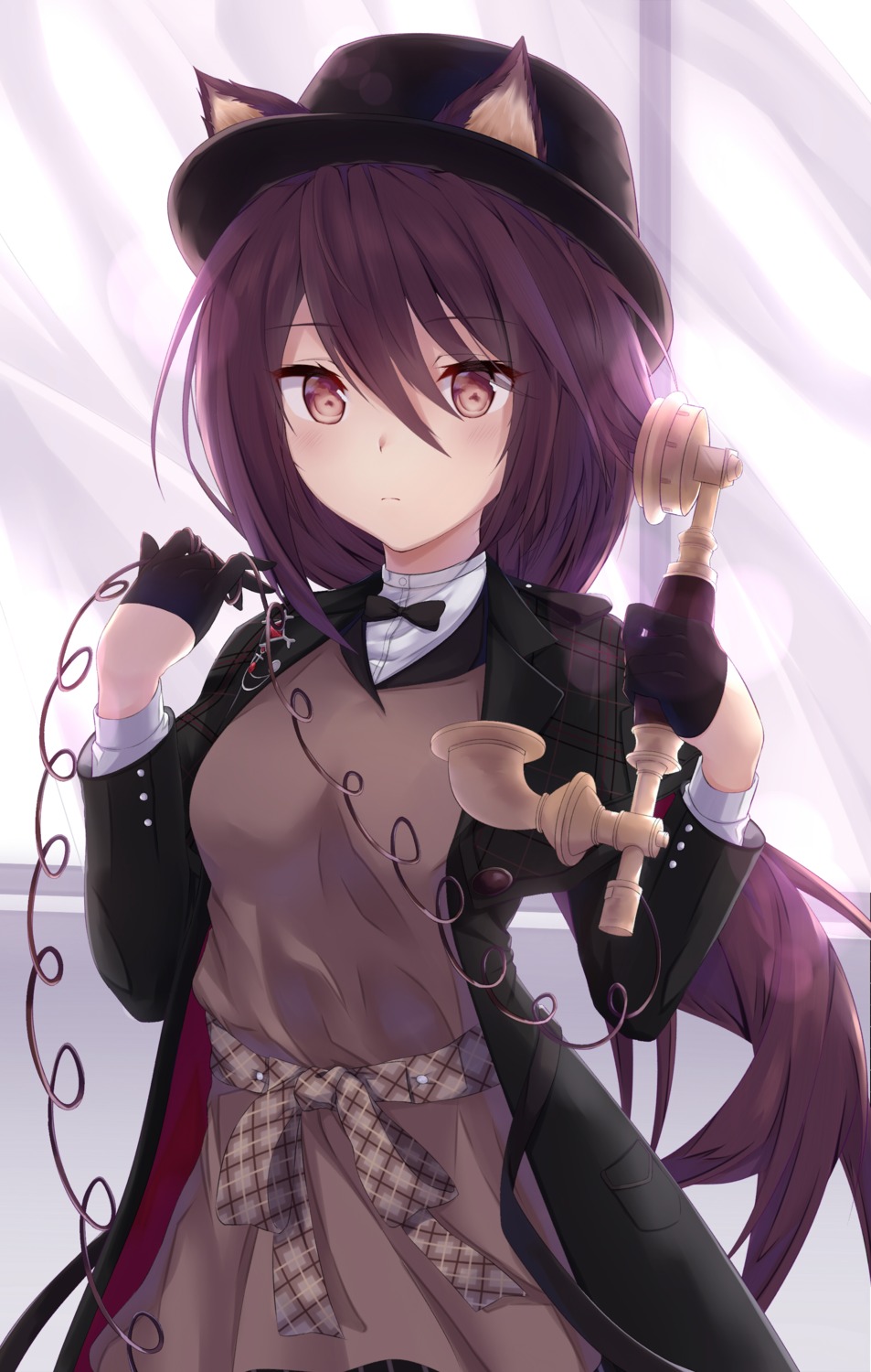 animal_ears, arknights, dress, melantha_(arknights), ponta_(velmar), tail