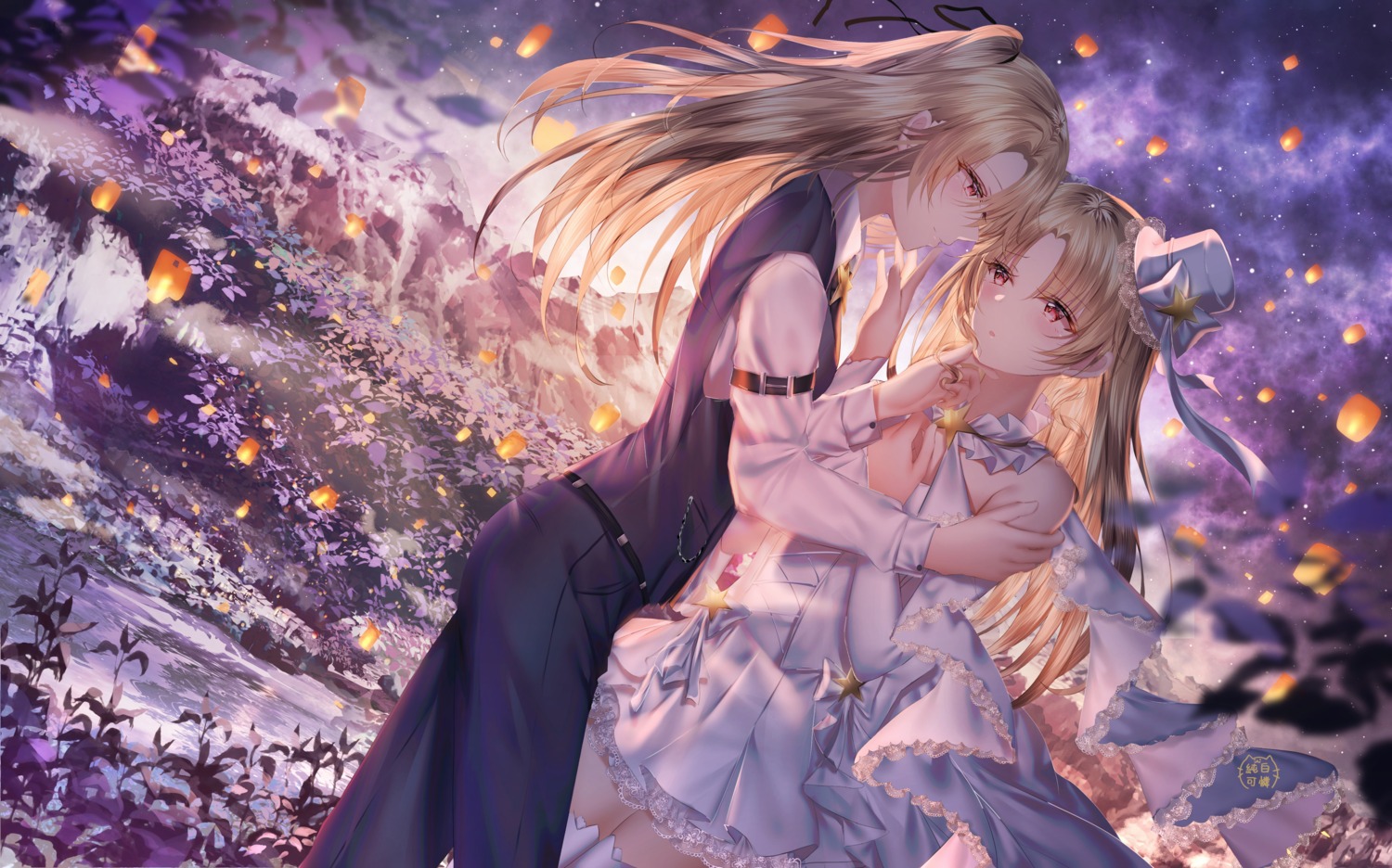 azur_lane, cleveland_(azur_lane), crossdress, dress, junpaku_karen, thighhighs, yuri