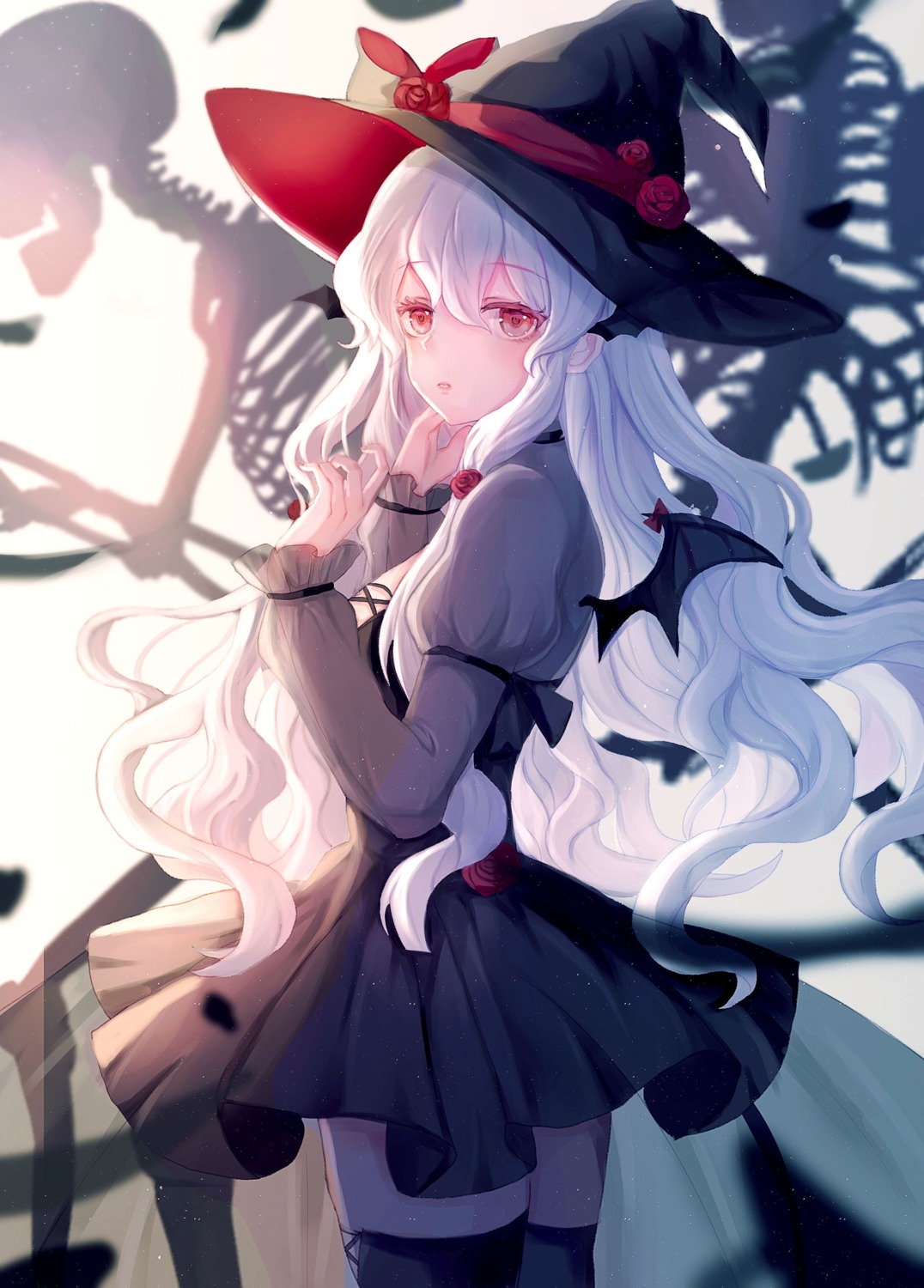 dress, iceblue, thighhighs, witch