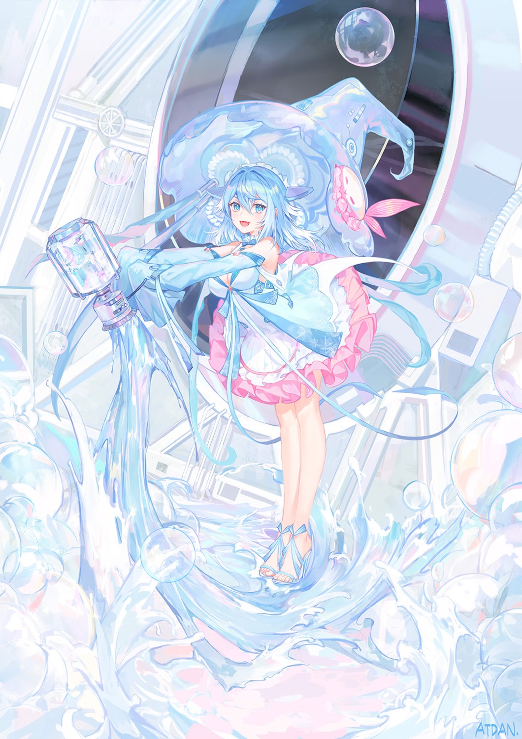 artist_revision, atdan, cleavage, dress, haiyi, heels, skirt_lift, synthesizer_v