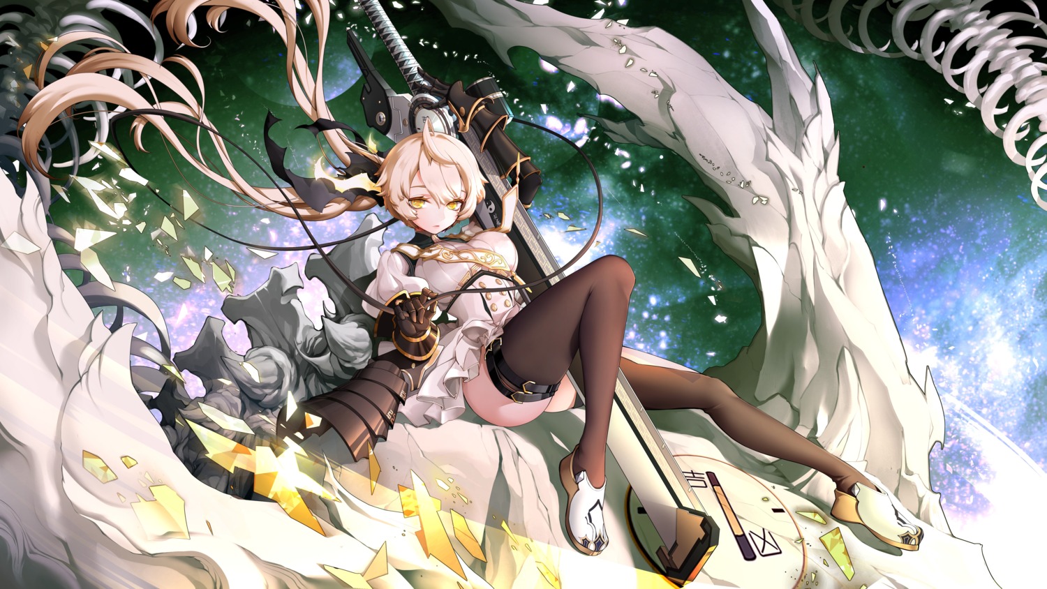 armor, ass, garter, monster, skirt_lift, soucl, sword, thighhighs