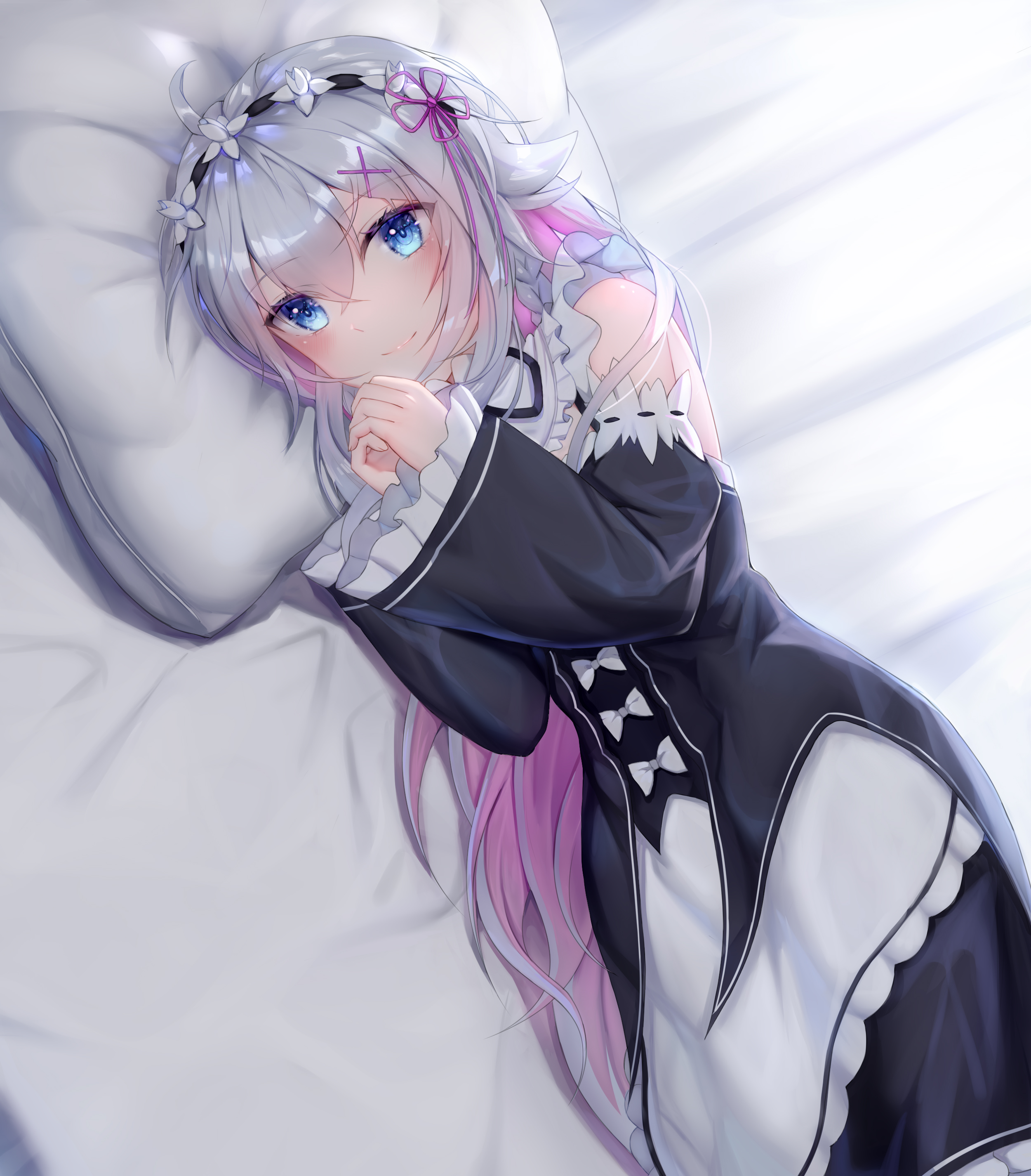 breast_hold, indie_virtual_youtuber, kagura_nana, linz, maid