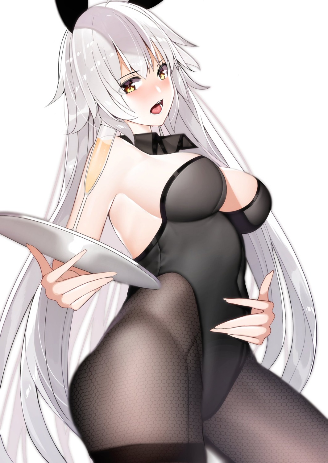 animal_ears, bunny_ears, bunny_girl, cleavage, fate/grand_order, fishnets, jeanne_d'arc, jeanne_d'arc_alter_(fate), mairudo_(mildcoffee1117), pantyhose