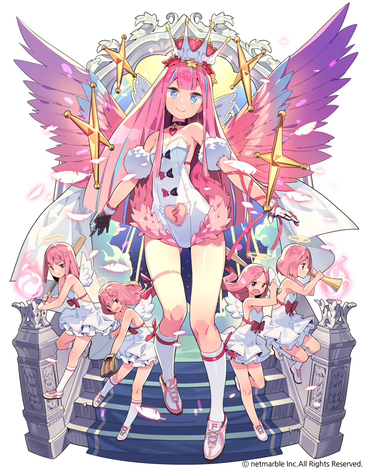 baseball, cleavage, ddal, dress, garter, leotard, netmarble_games, wings