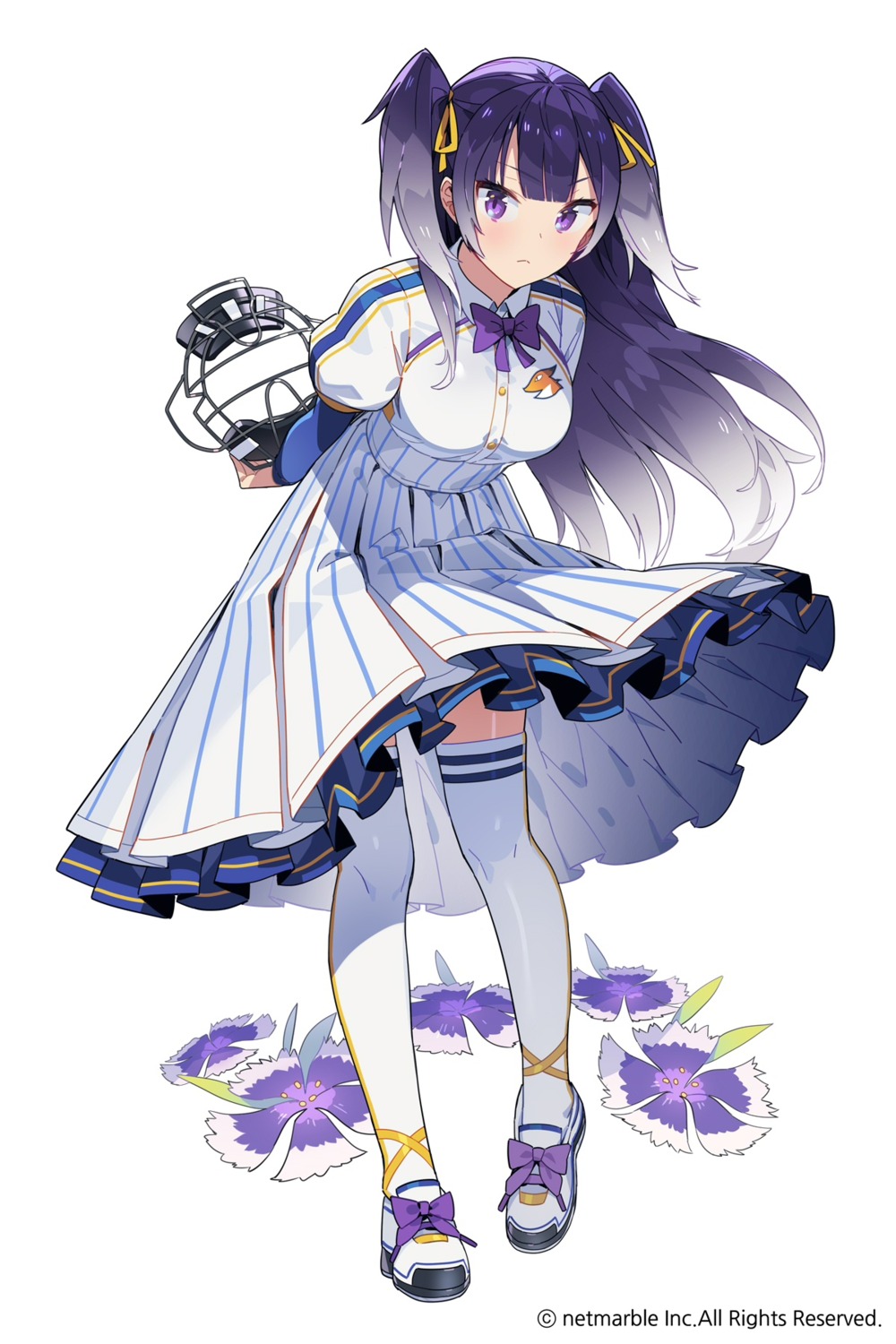 ddal, netmarble_games, skirt_lift, thighhighs, uniform