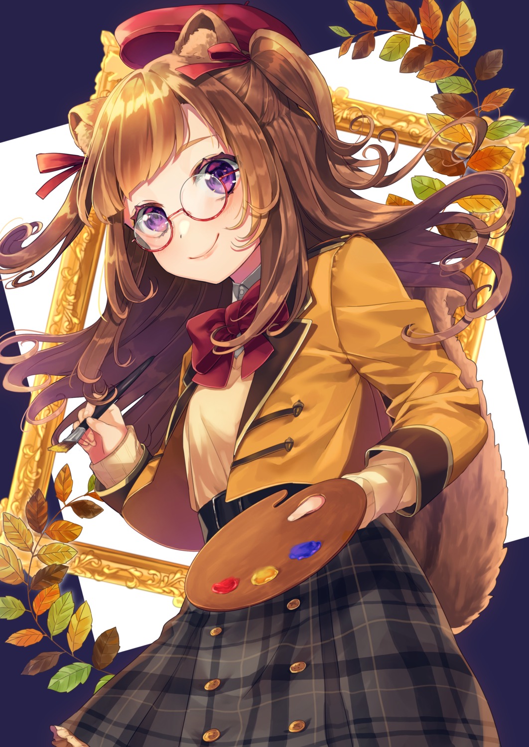 animal_ears, megane, shinotarou_(nagunaguex), sweater, tail