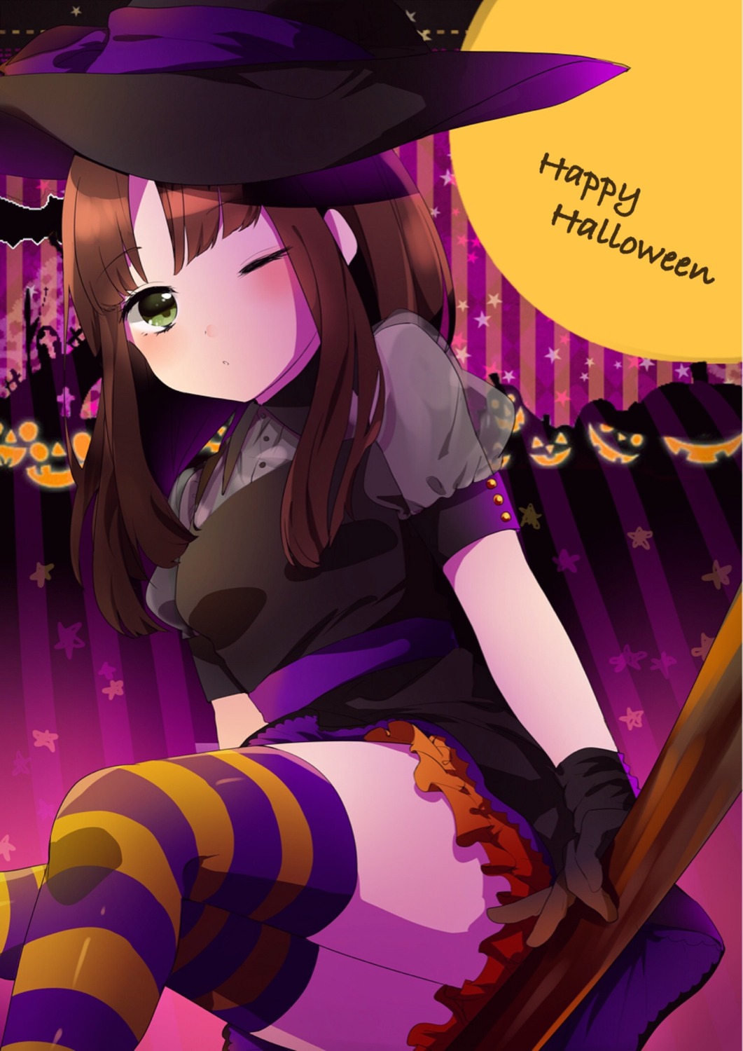 halloween, shinotarou_(nagunaguex), thighhighs, tokimeki_memorial_girl's_side, witch
