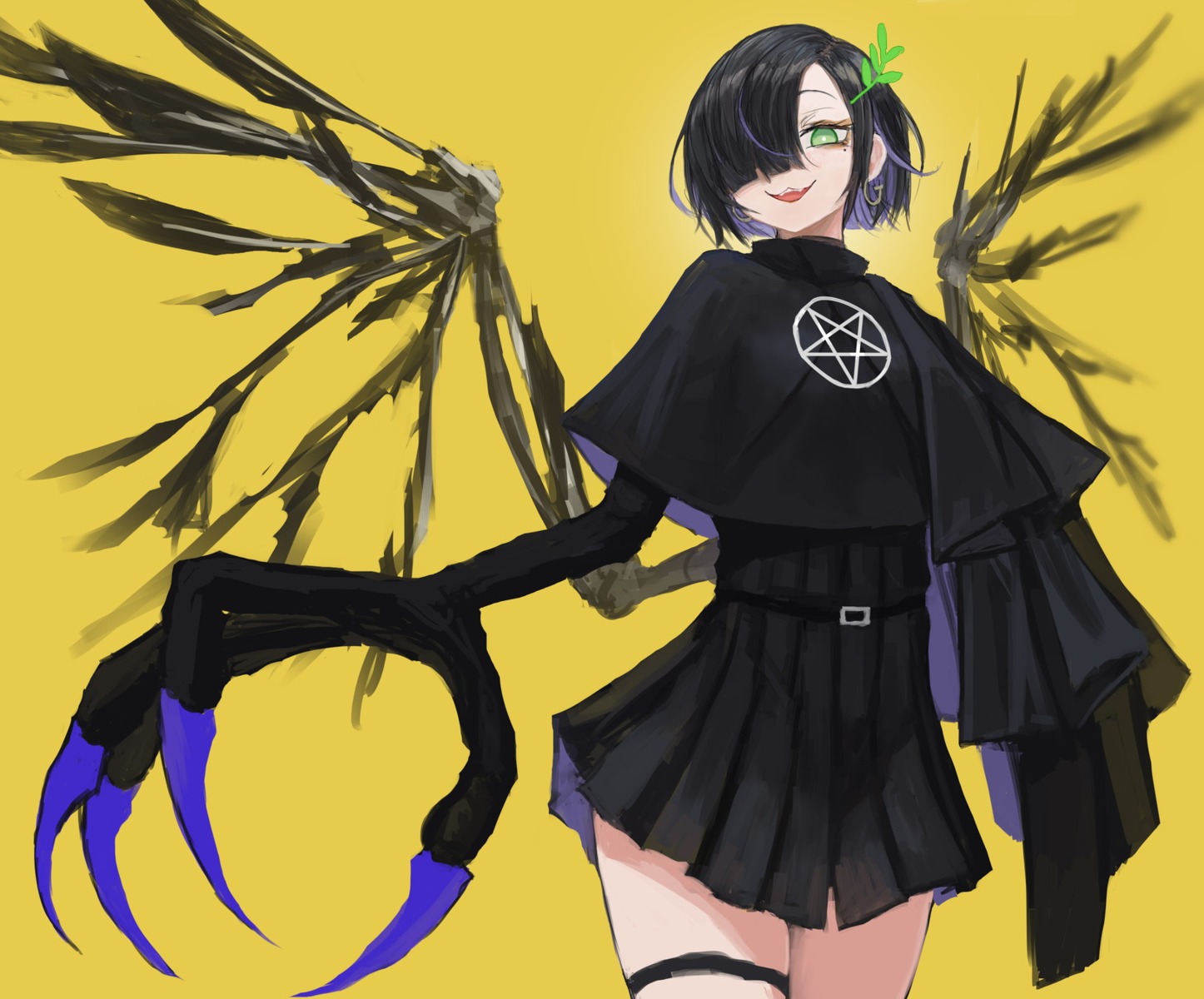 dress, garter, mihato_senba, monster_girl, wings