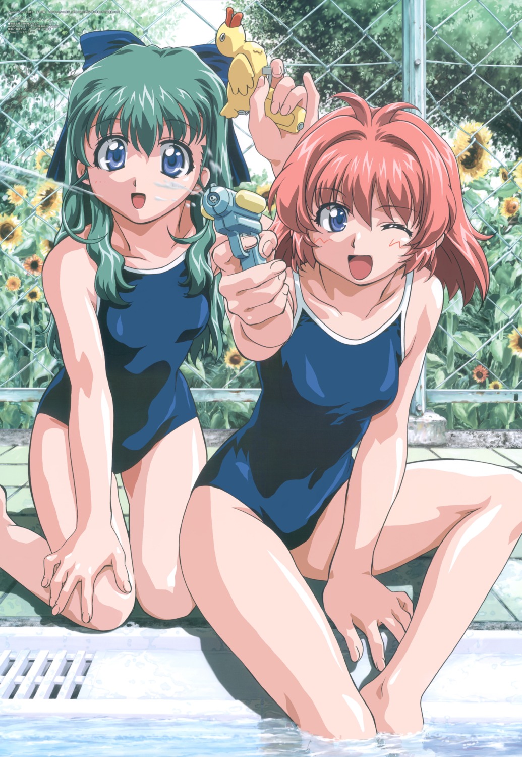 miyafuji_miina, onegai_twins, onodera_karen, school_swimsuit, swimsuits, uon_taraku