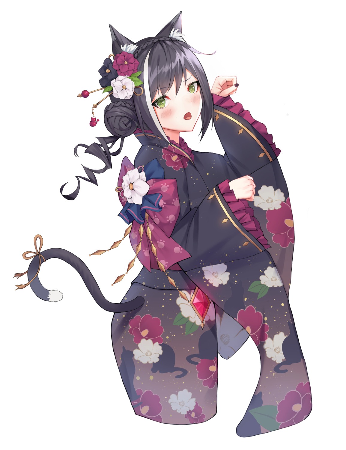 animal_ears, ilja, japanese_clothes, karyl_(princess_connect), princess_connect!, princess_connect!_re:dive, tail