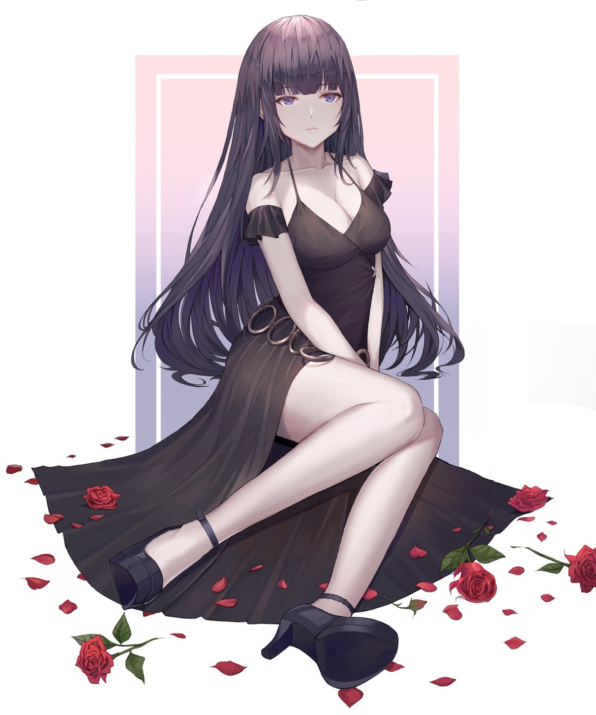 cleavage, dress, heels, ilja, skirt_lift