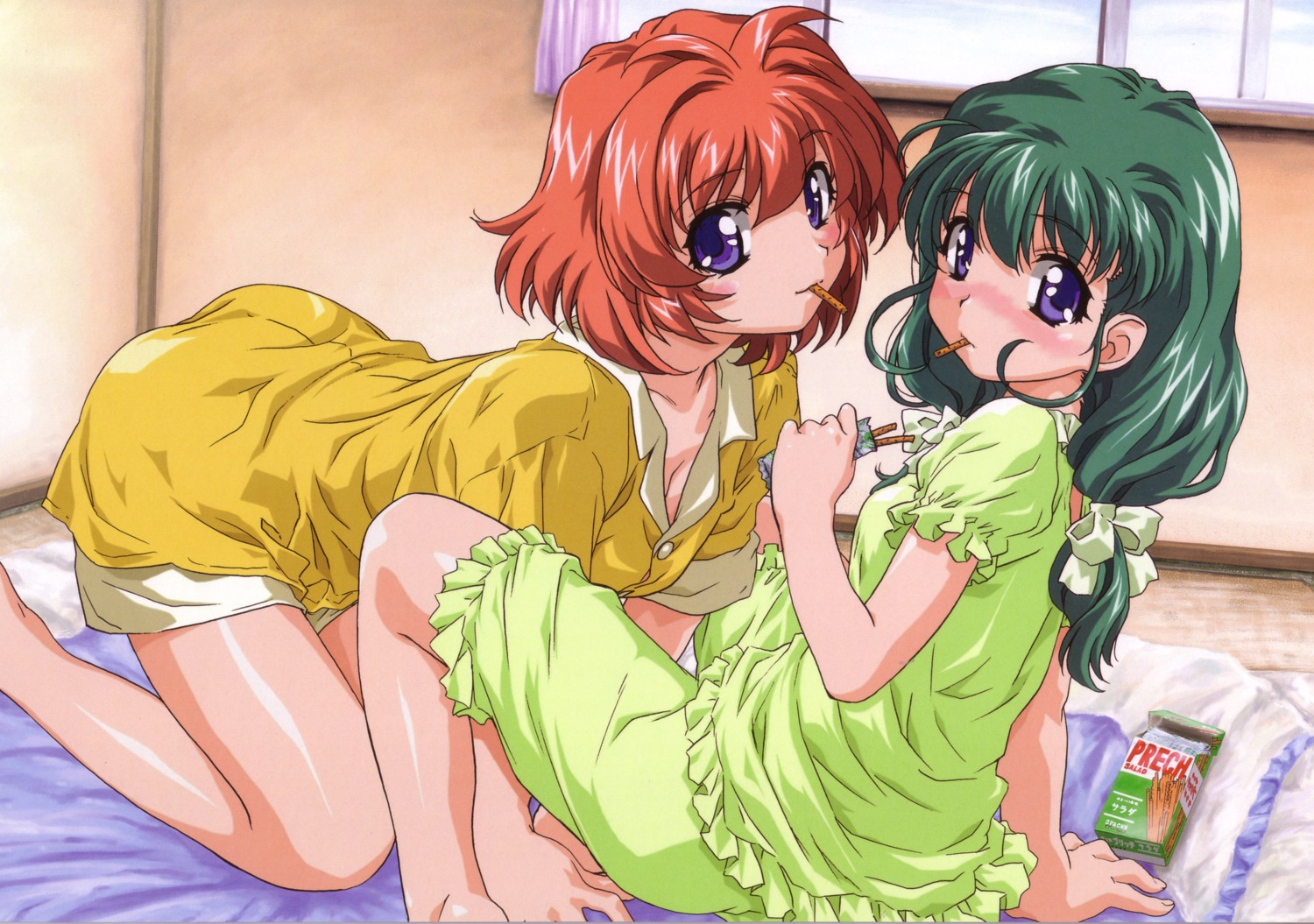 miyafuji_miina, onegai_twins, onodera_karen, pajama, uon_taraku, yuri