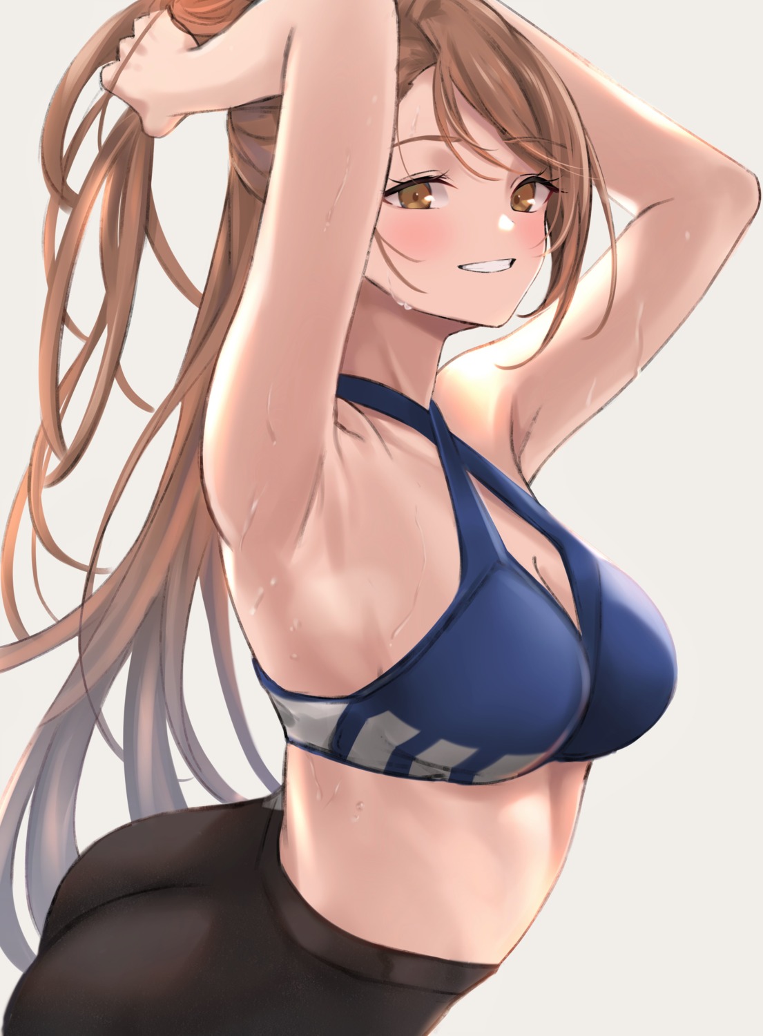 ass, beatrix_(granblue_fantasy), bike_shorts, bra, cleavage, granblue_fantasy, renzu_(lens_02), wet
