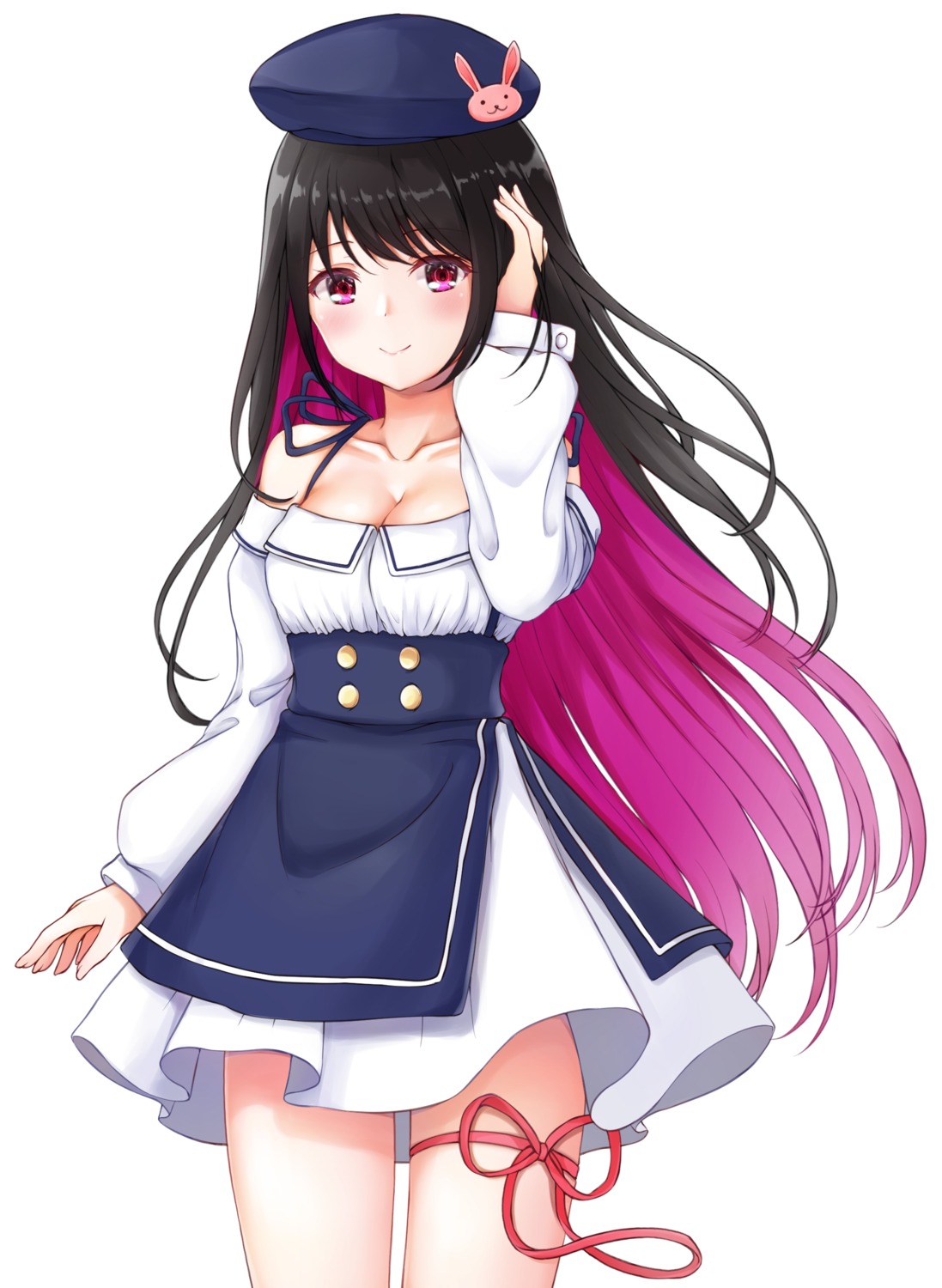 benedia, cleavage, dress, garter, skirt_lift