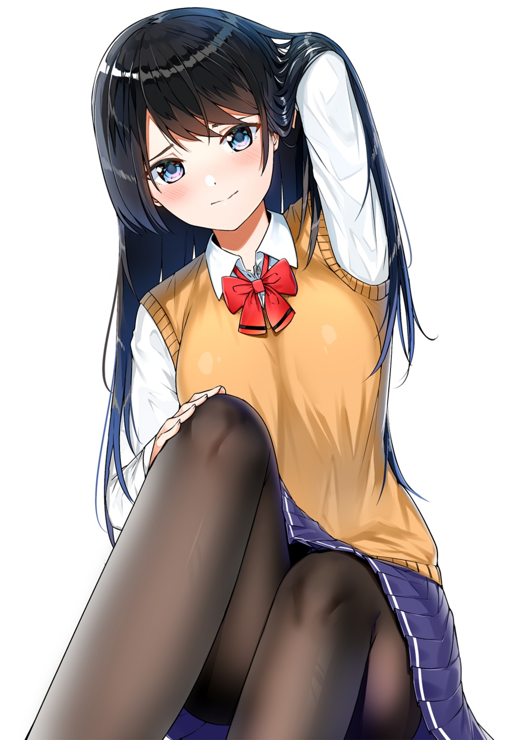 pantyhose, seifuku, skirt_lift, suzuharu_toufu, sweater