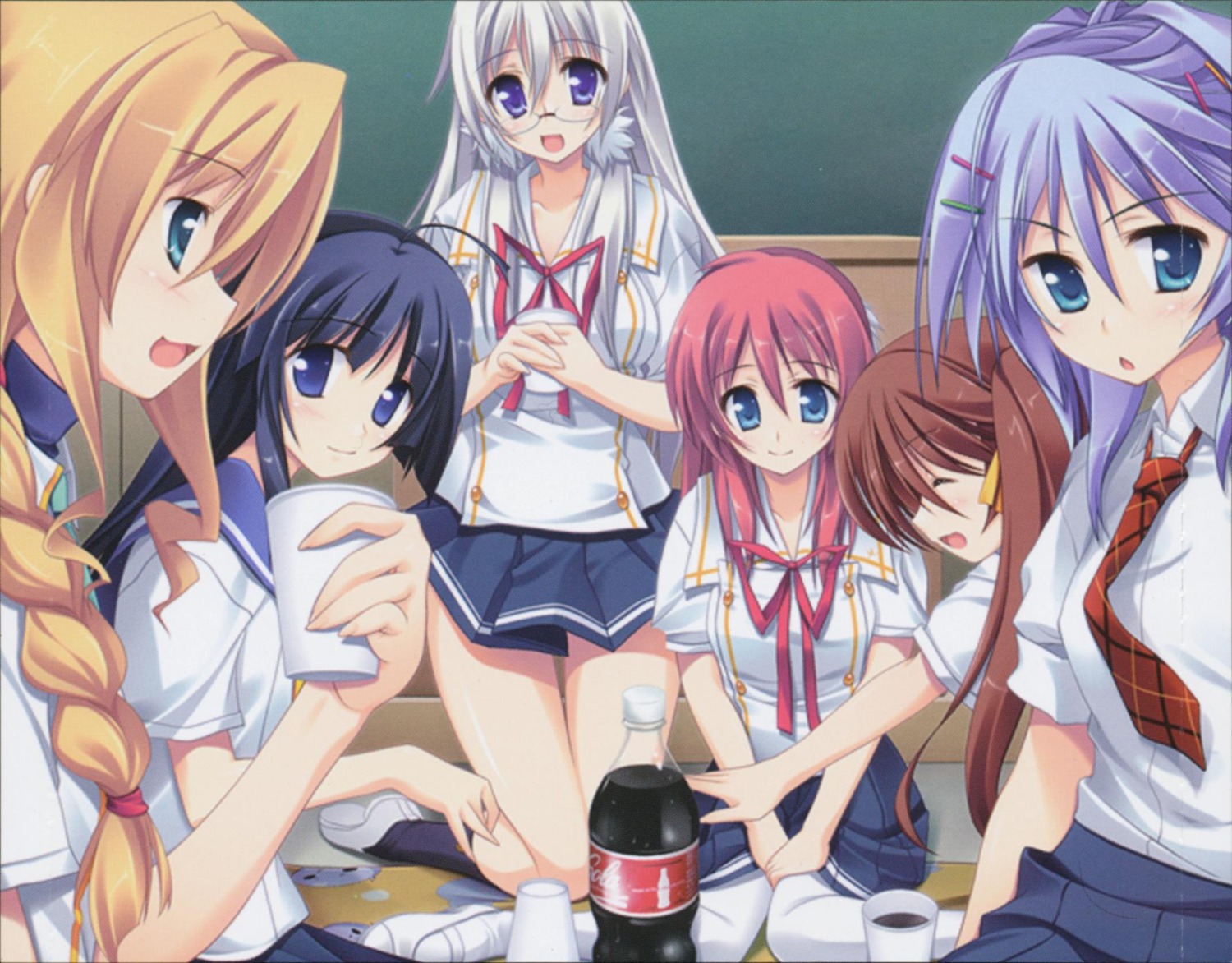 himenoouji_karen, kasadate_shizuka, kumonomi_misora, la'cryma, ooba_kagerou, sagara_maiko, screening, seifuku