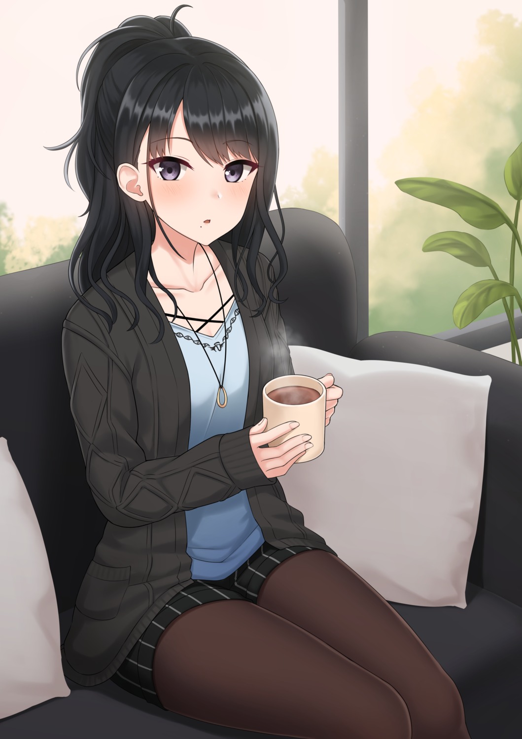 kazano_hiori, kurisu-kun, pantyhose, sweater, the_idolm@ster, the_idolm@ster_shiny_colors
