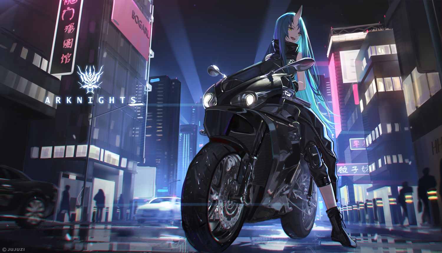 arknights, horns, hoshiguma_(arknights), xtears_kitsune