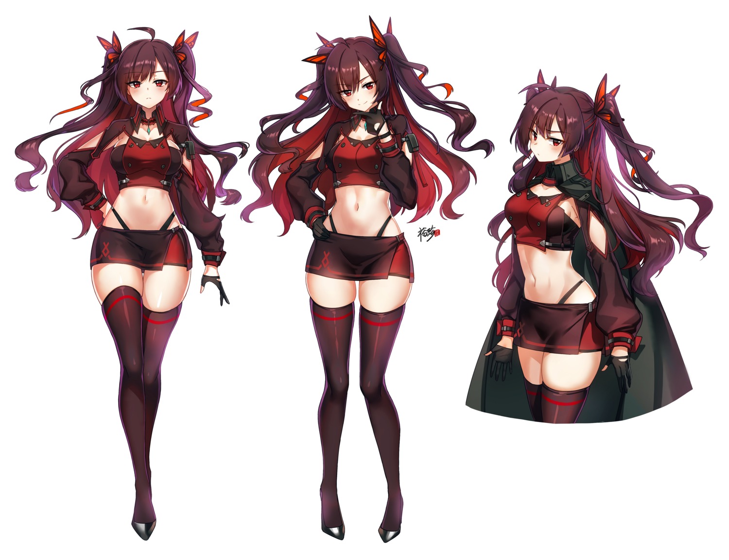 cleavage, kyjsogom, pantsu, thighhighs