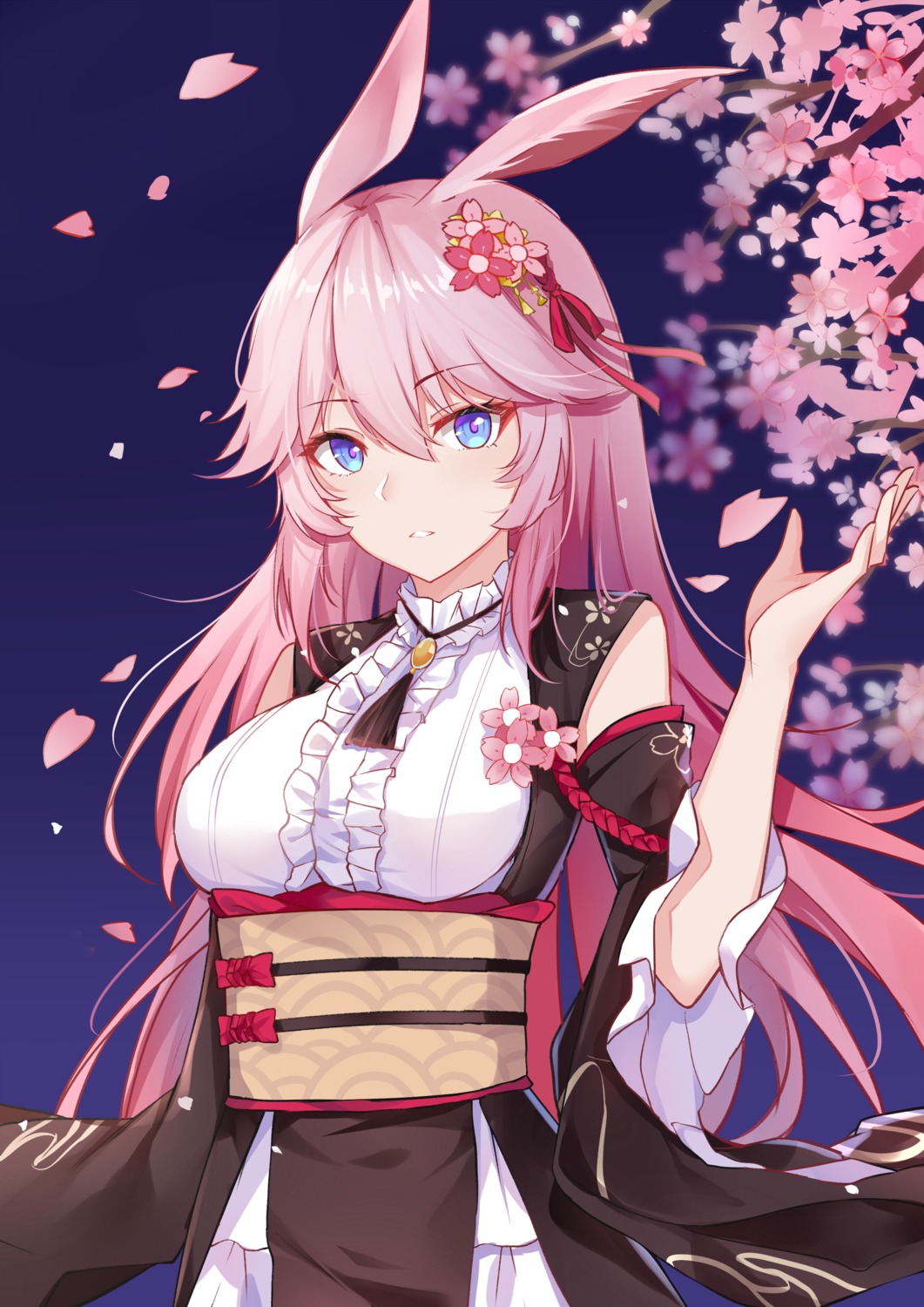 animal_ears, bantian_yindang, benghuai_xueyuan, bunny_ears, honkai_impact, japanese_clothes, yae_sakura_(benghuai_xueyuan)