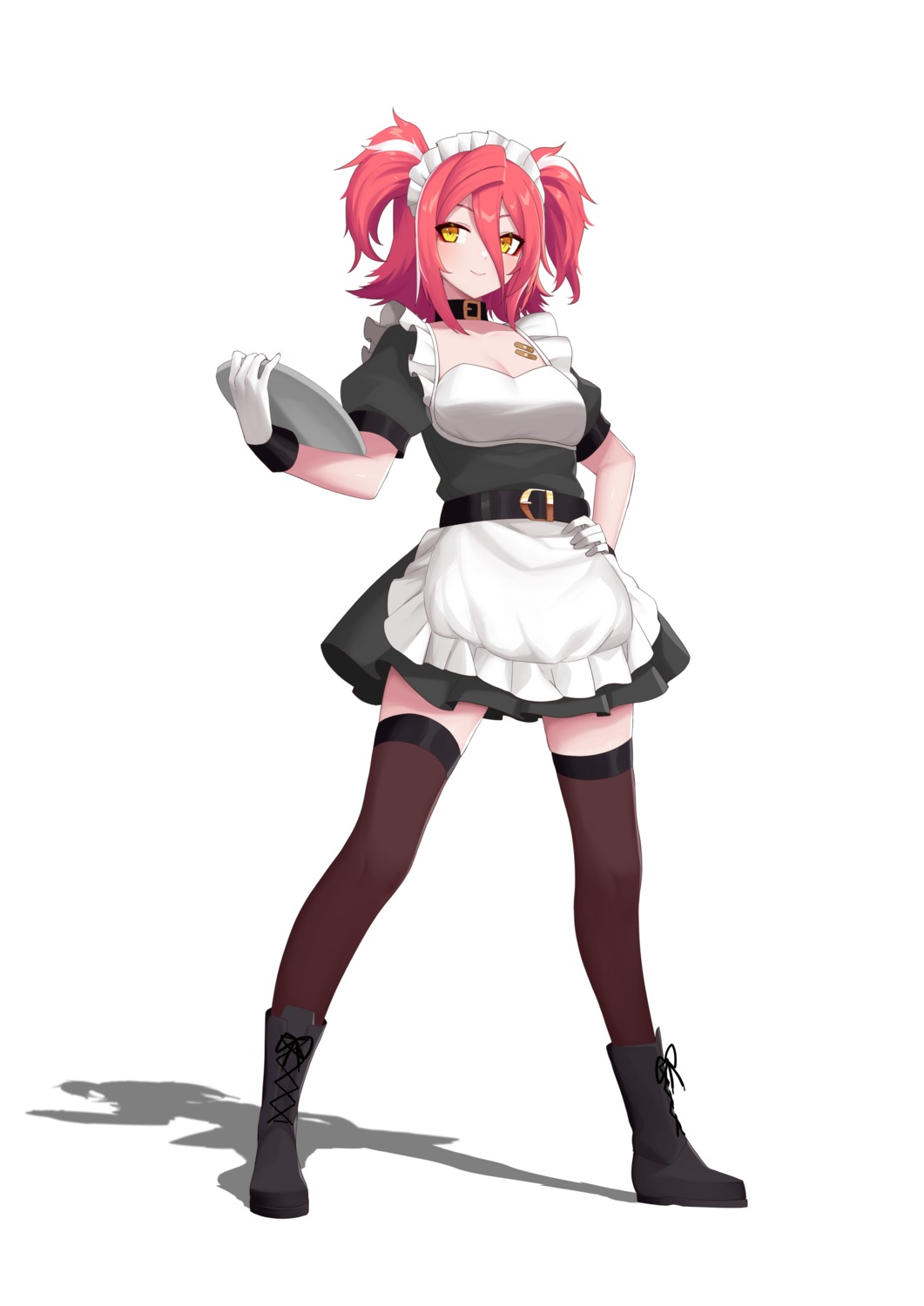 bandaid, cleavage, da_chu_z_jun, hololive, hololive_china, maid, thighhighs, yogiri_(hololive)