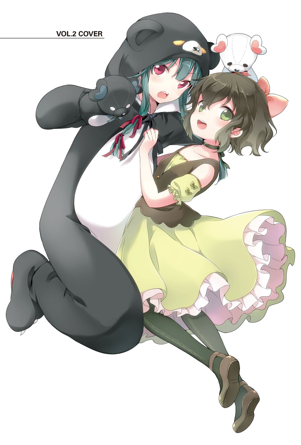 029, animal_ears, fina_(kuma_kuma_kuma_bear), kuma_kuma_kuma_bear, pajama, yuna_(kuma_kuma_kuma_bear)