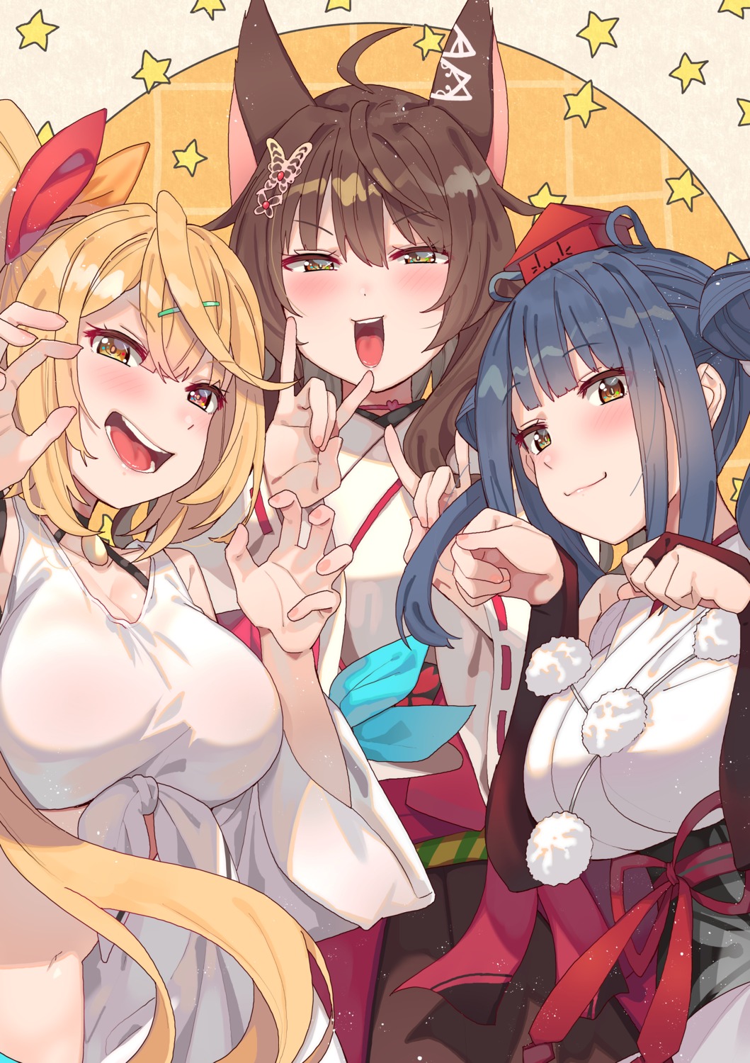 animal_ears, fumi_(nijisanji), heterochromia, hoshikawa_sara, japanese_clothes, kitsune, nijisanji, tonari_no_kai_keruberosu