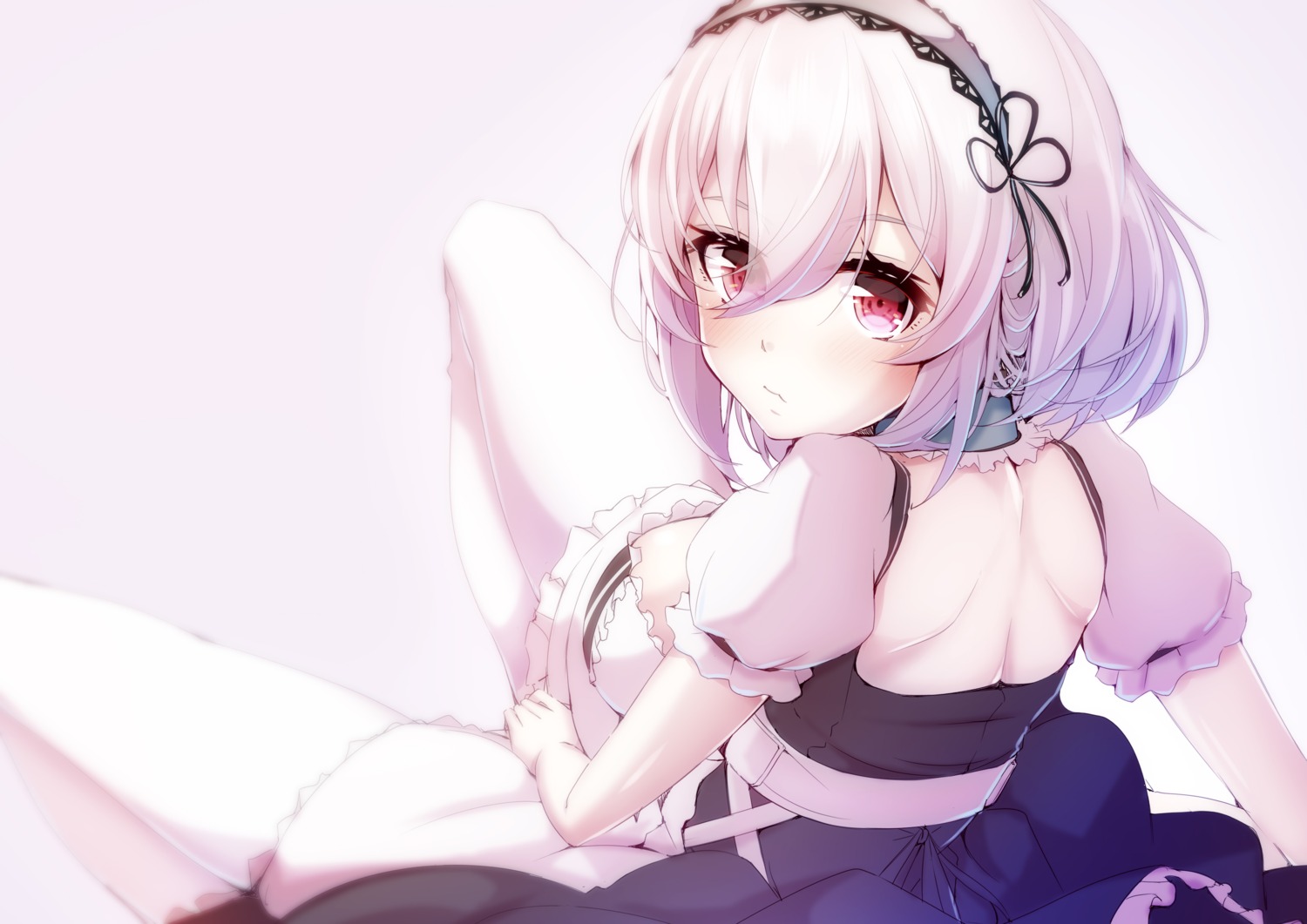 azur_lane, imo_bouya, maid, sirius_(azur_lane), skirt_lift, thighhighs