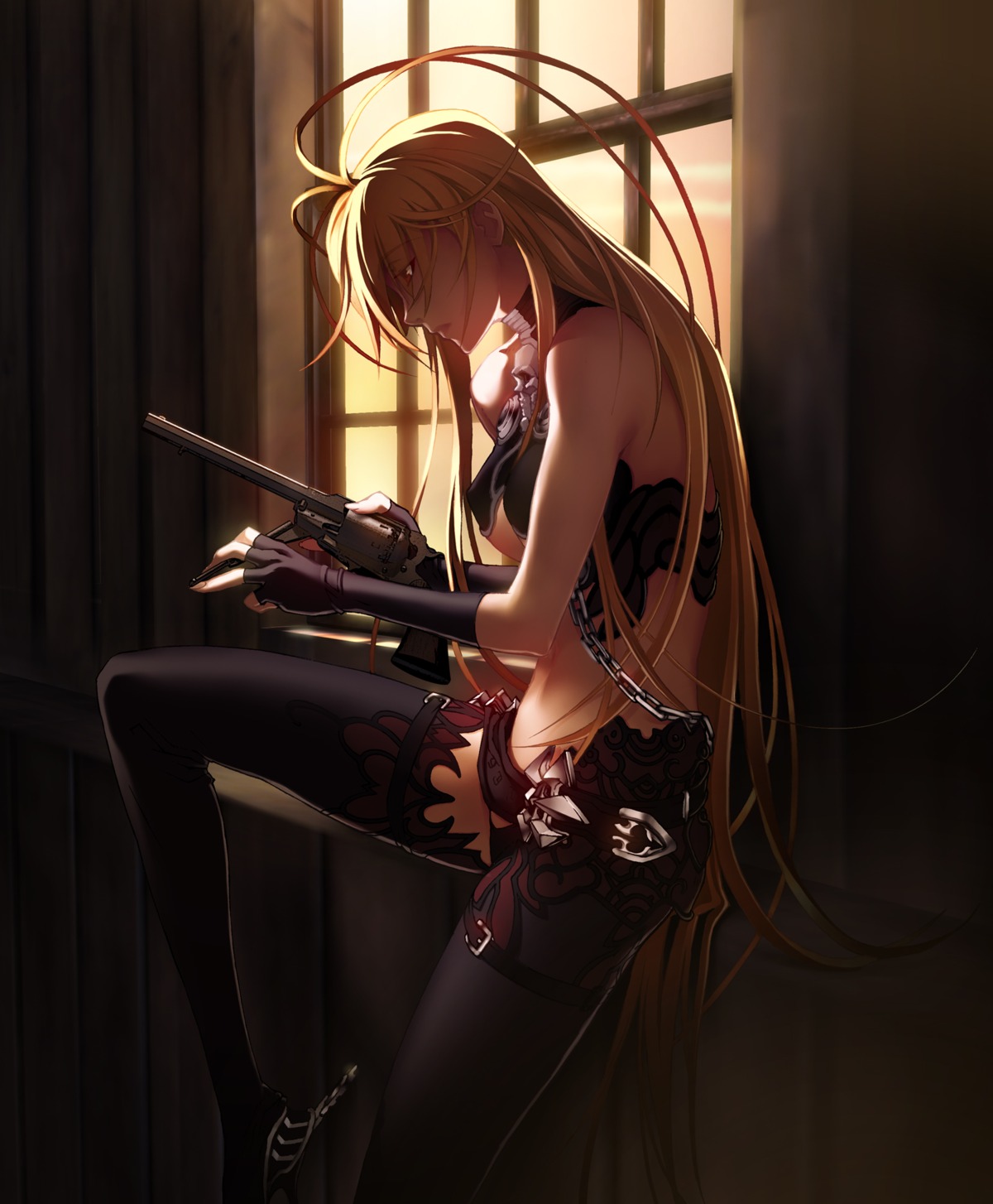 donne_anonime, gun, nitroplus, niθ, thighhighs, tre_donne_crudeli