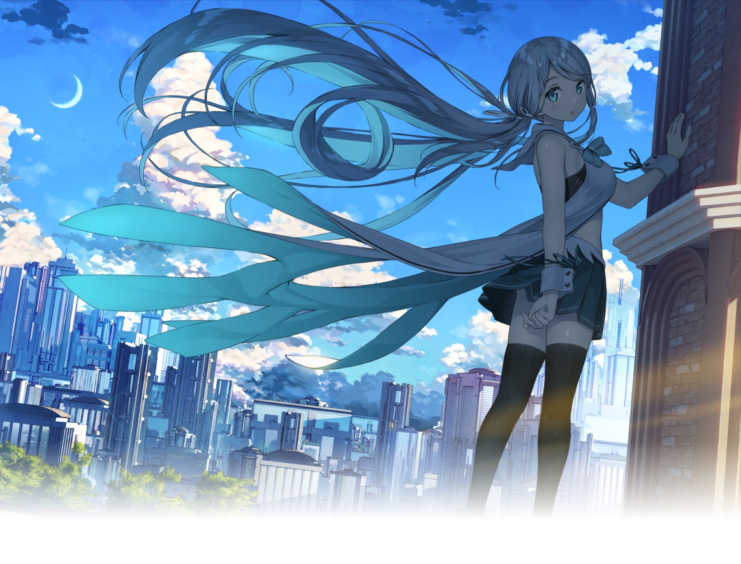 cube, kamisama_no_youna_kimi_e, kantoku, thighhighs, tsukuyomi_(kamisama_no_youna_kimi_e)