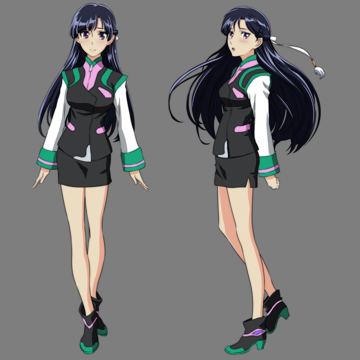 heels, kakumeiki_valvrave, rukino_saki, transparent_png, uniform, vector_trace
