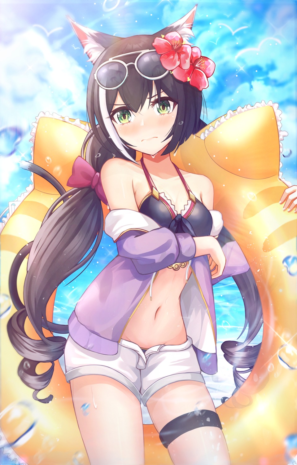 animal_ears, bikini, cleavage, garter, karyl_(princess_connect), megane, necoring862, nekomimi