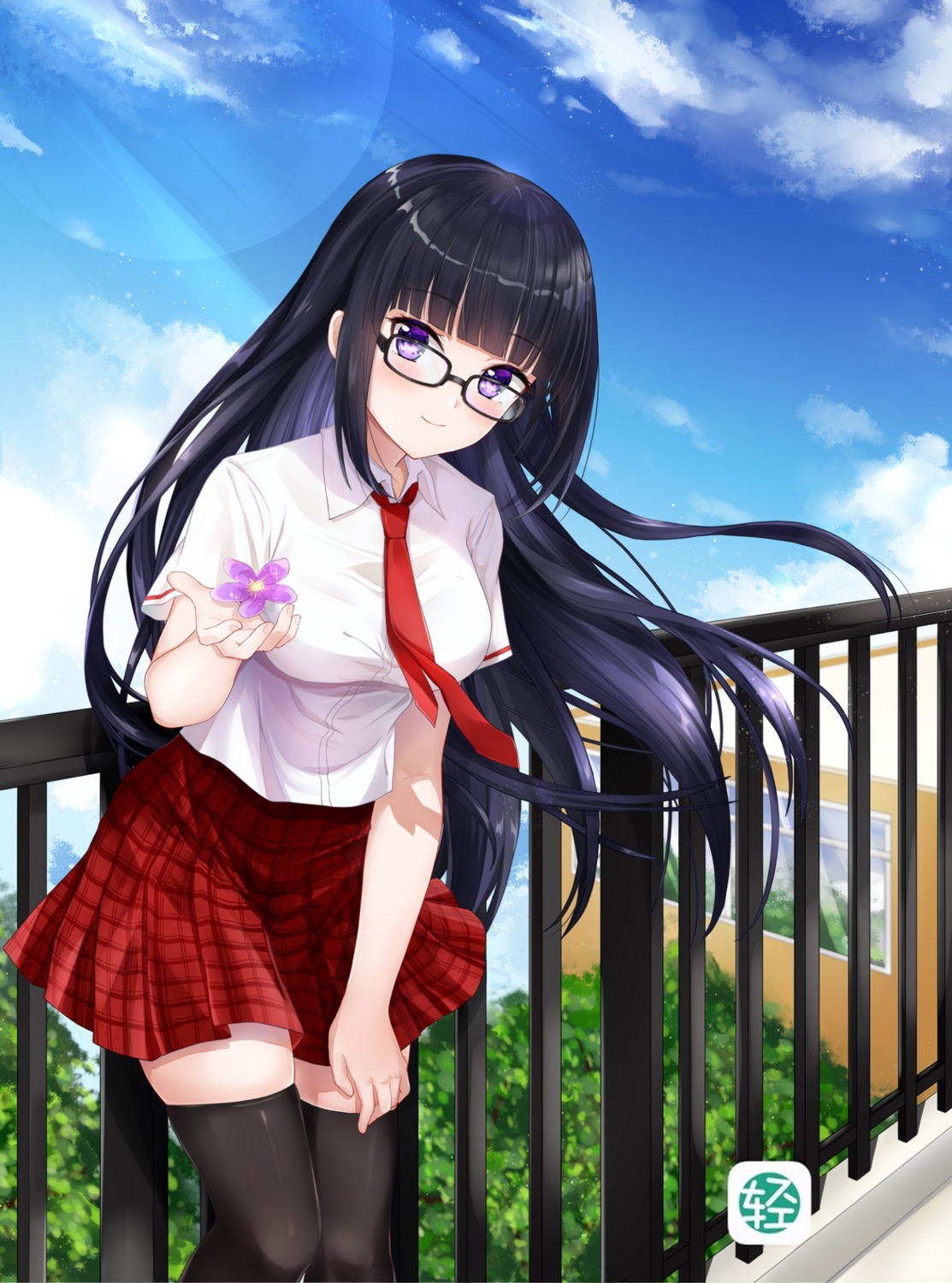 hei_kuang_jun, megane, seifuku, thighhighs