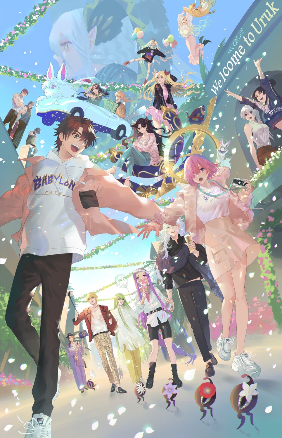 cath_palug_(fate), dress, enkidu_(fate), ereshkigal_(fate), fate/grand_order, fujimaru_ritsuka_(male), fuuma_kotarou_(fate), gilgamesh_(fate), heels, horns, ibaraki_douji_(fate), ishtar_(fate), jaguar_man, leonardo_da_vinci_(fate), leonidas_i_(fate/grand_order), mash_kyrielight, medusa_(fate), merlin_(fate/stay_night), musashibou_benkei_(fate/grand_order), quetzalcoatl_(fate), romani_archaman, tiamat_(fate), tomoe_gozen_(fate), ushiwakamaru_(fate), warabi_tama