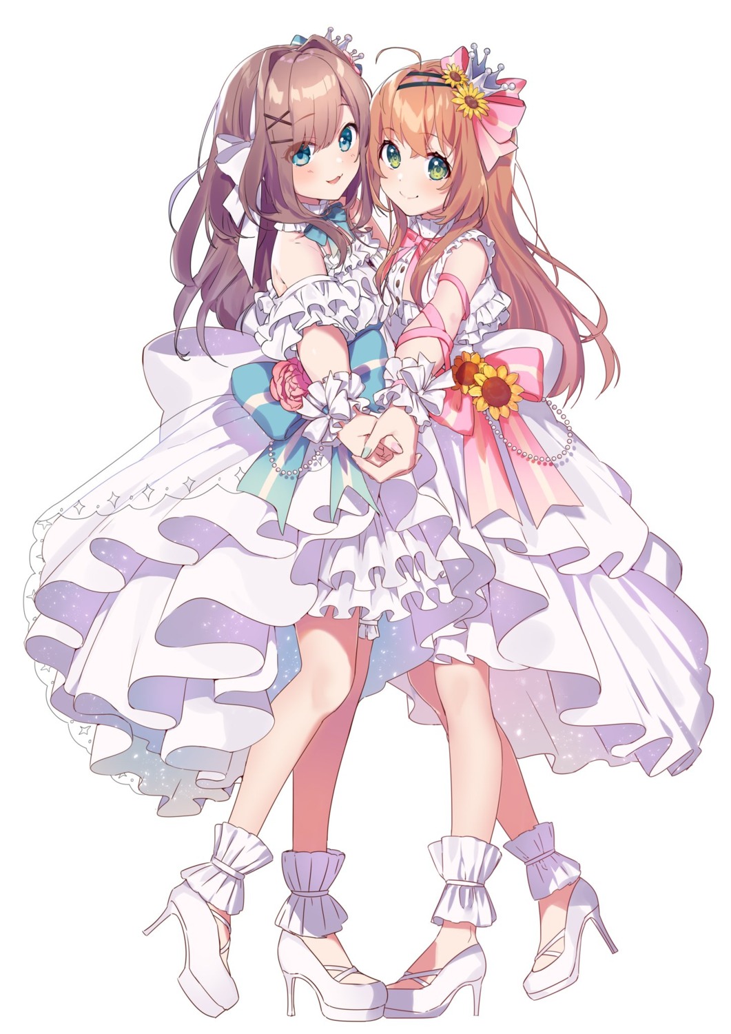 dress, heels, nana_yume87, nijisanji, symmetrical_docking