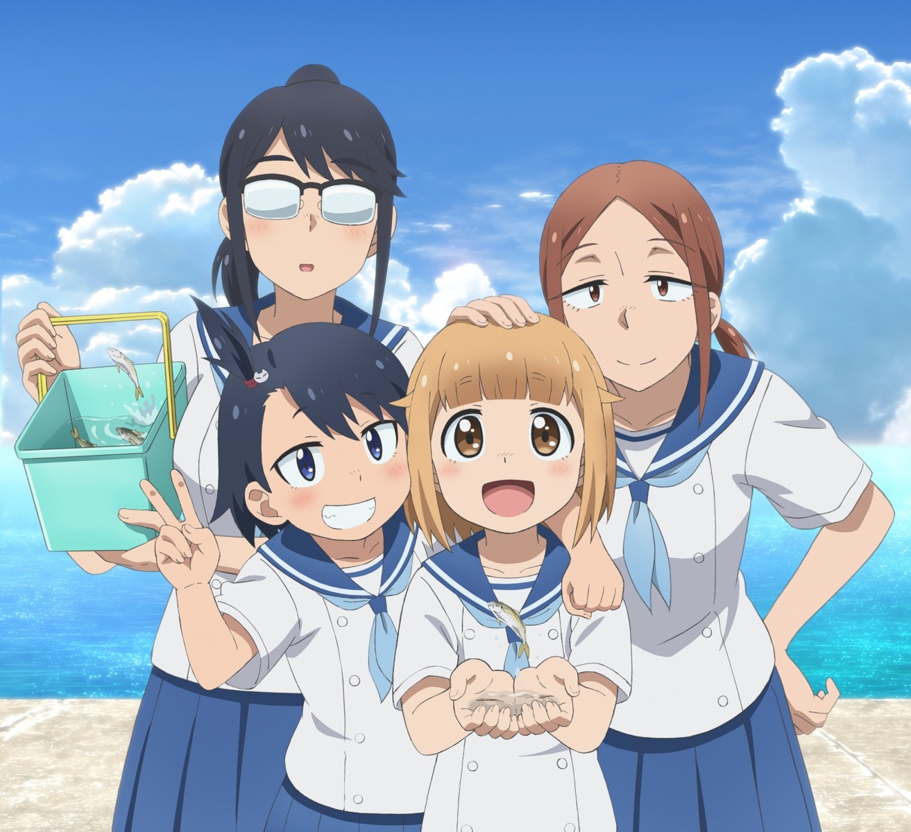 hodaka_natsumi, houkago_teibou_nisshi, kuroiwa_yuuki, megane, oono_makoto, seifuku, tagme, tsurugi_hina