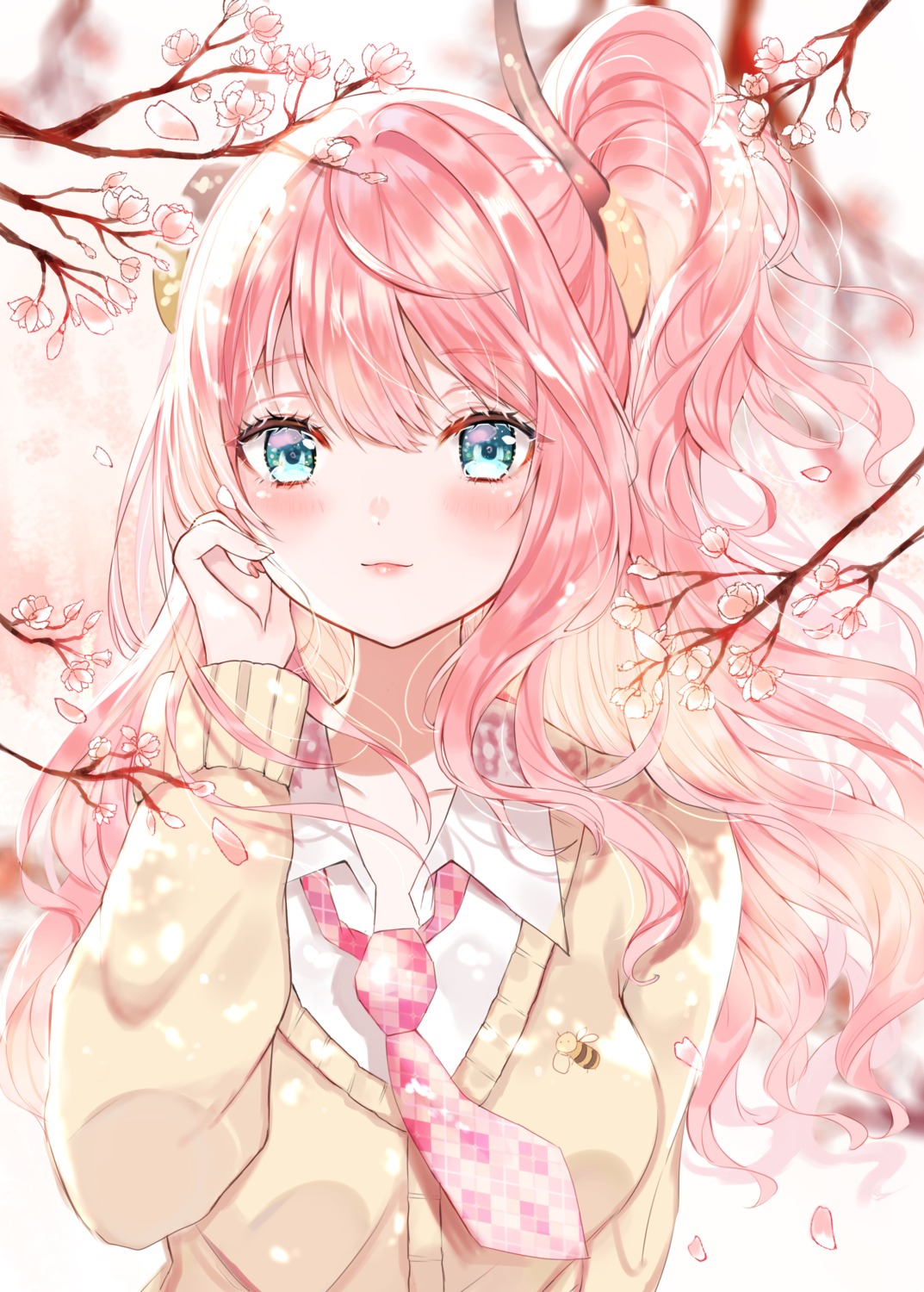 horns, minami_suzuna, princess_connect!, princess_connect!_re:dive, seifuku, sweater, yupi_(yuyupiko01)
