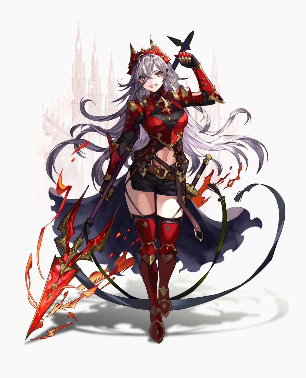 armor, elran, stockings, sword, thighhighs, weapon