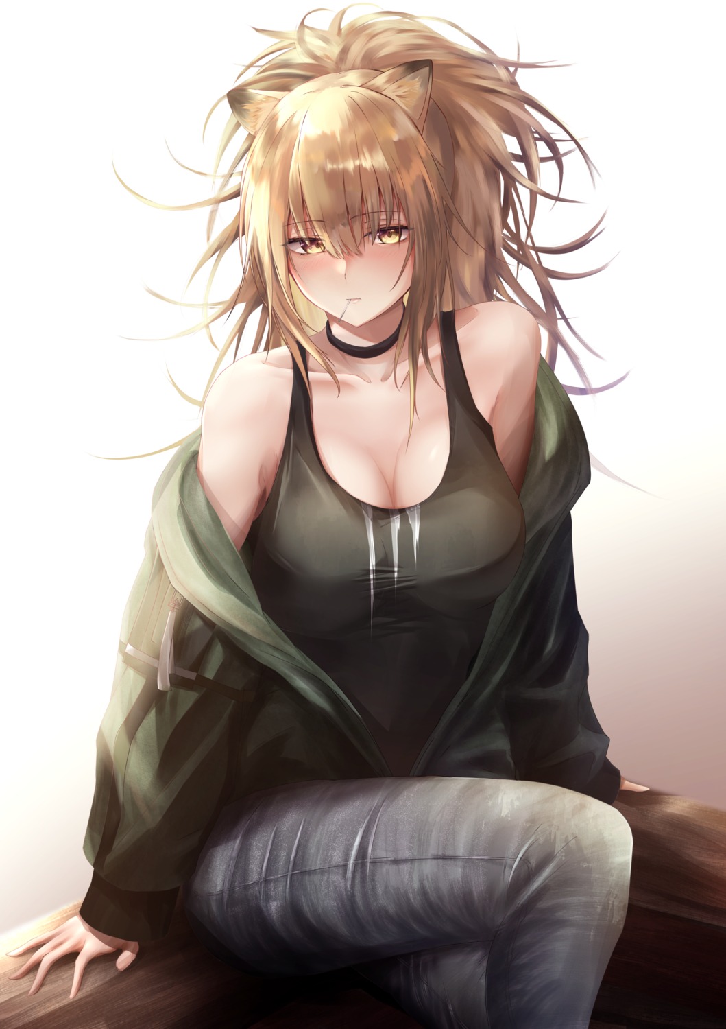 animal_ears, arknights, cleavage, kiyakyuu, siege_(arknights)