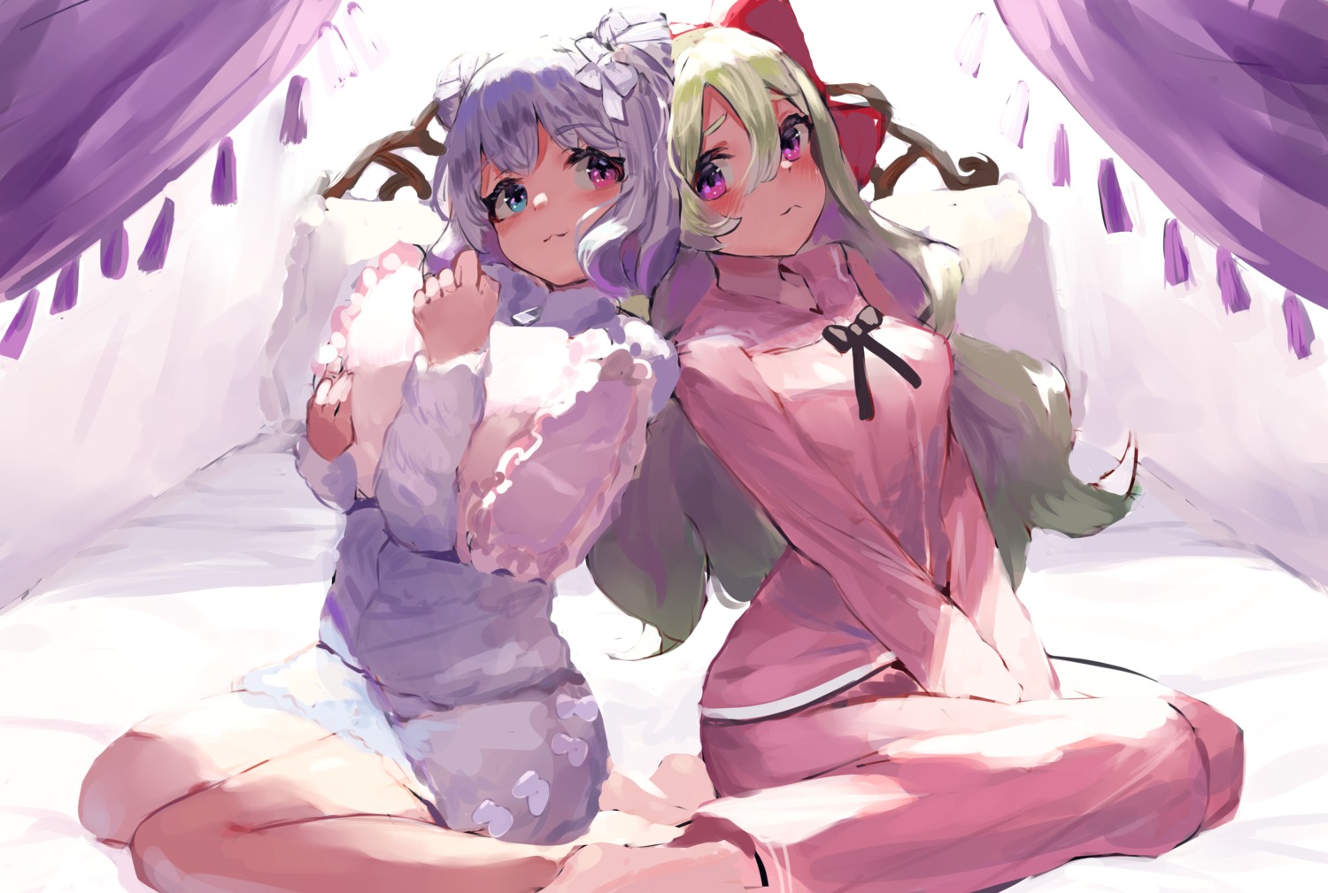heterochromia, pajama, takuan_(mo55ilst)