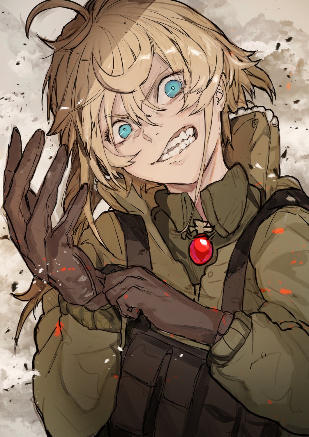 hiranko, sketch, tanya_degurechaff, uniform, youjo_senki