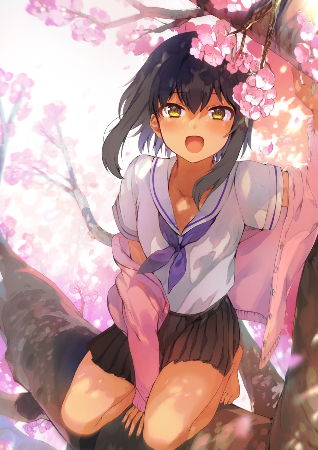 konbu_wakame, seifuku, sweater