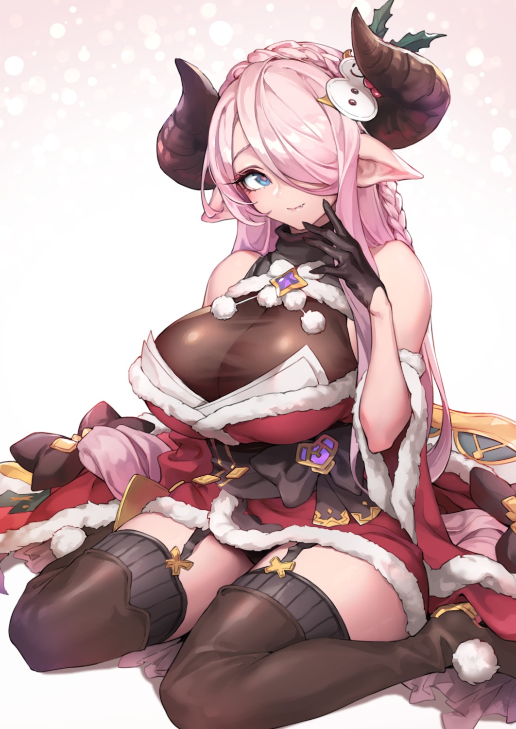 christmas, cleavage, granblue_fantasy, heels, horns, narumeia_(granblue_fantasy), oopartz_yang, pantsu