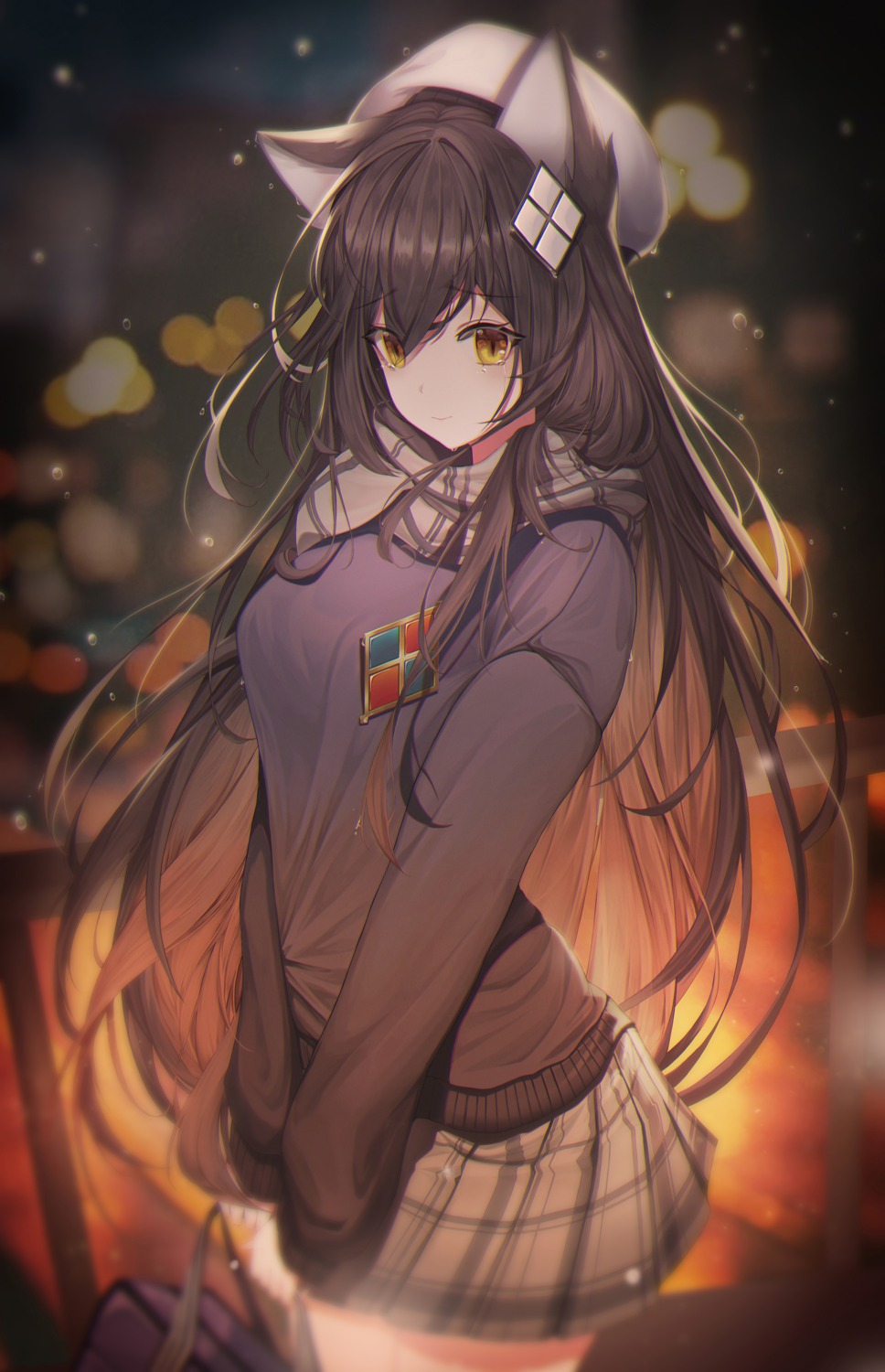 animal_ears, girls_frontline, paya_(aejx2345), qbz-95_(girls_frontline), seifuku, sweater