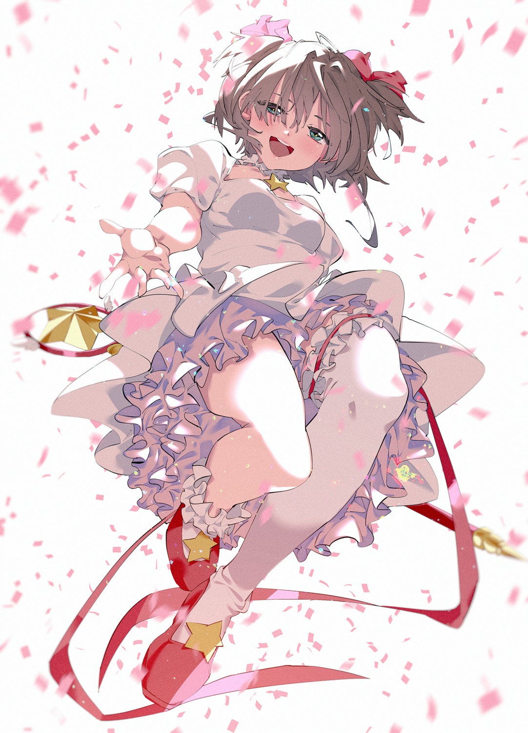 card_captor_sakura, dress, garter, kinomoto_sakura, shiomi_(lowrise), thighhighs