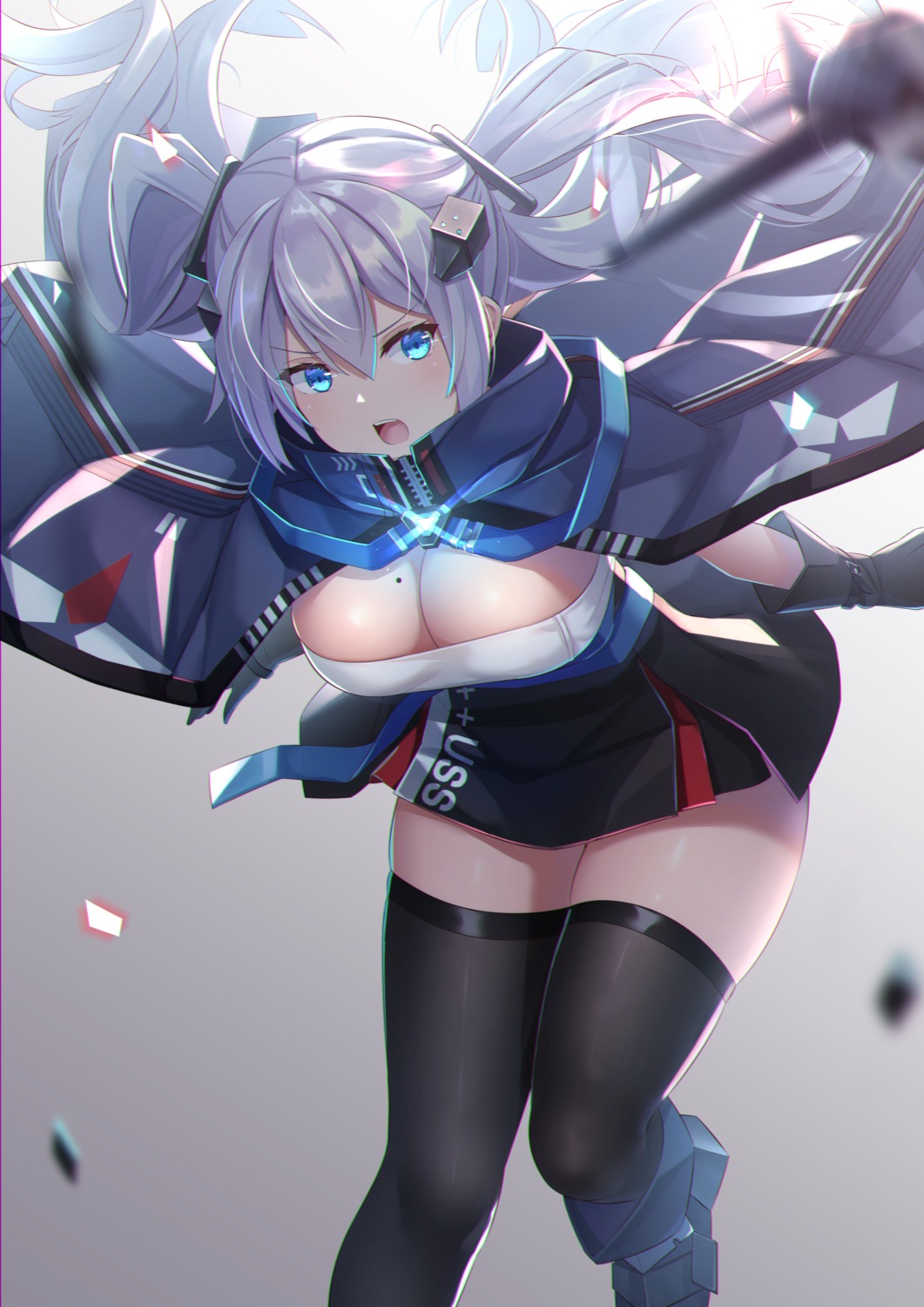 azur_lane, intrepid_(azur_lane), mirufuaa, no_bra, thighhighs