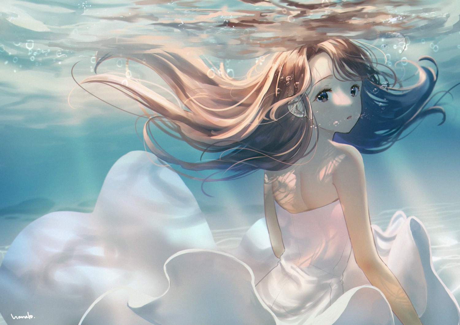 dress, hanako151, skirt_lift, wet